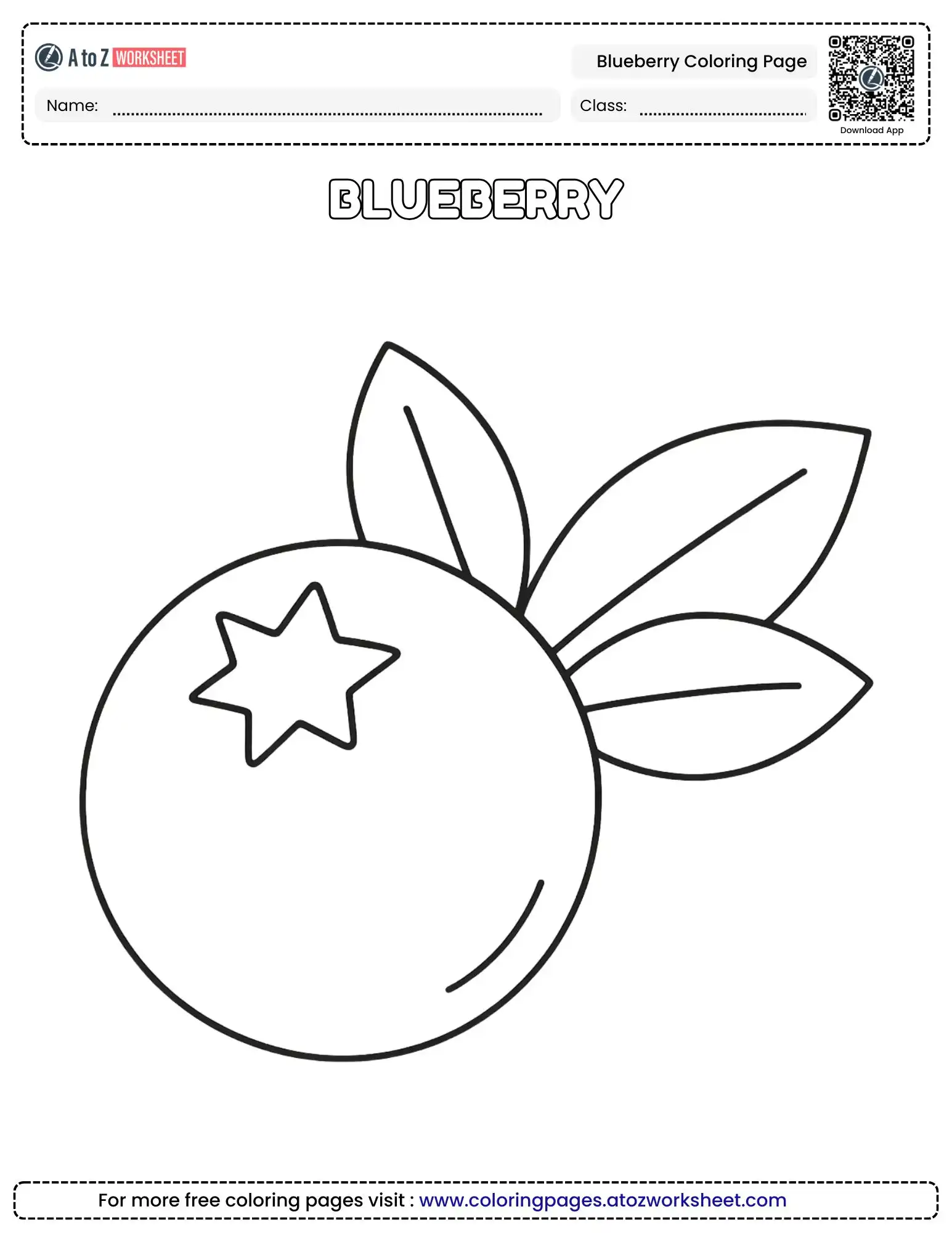 Free Printable Blueberry Coloring Page For Kids And Toddlers