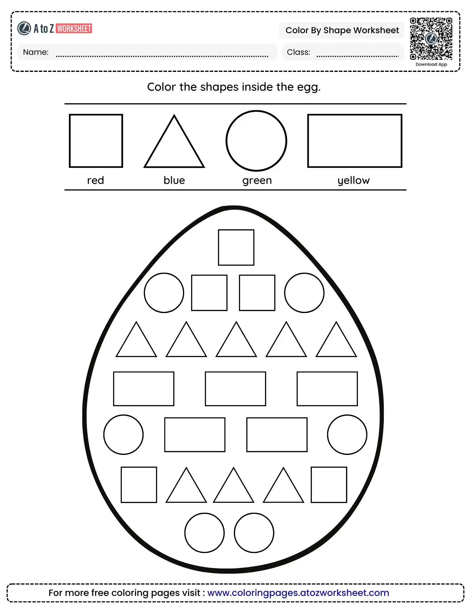 Sheap Worksheet Free Printable Early Learning Geometry Color By Shape Worksheet For ...