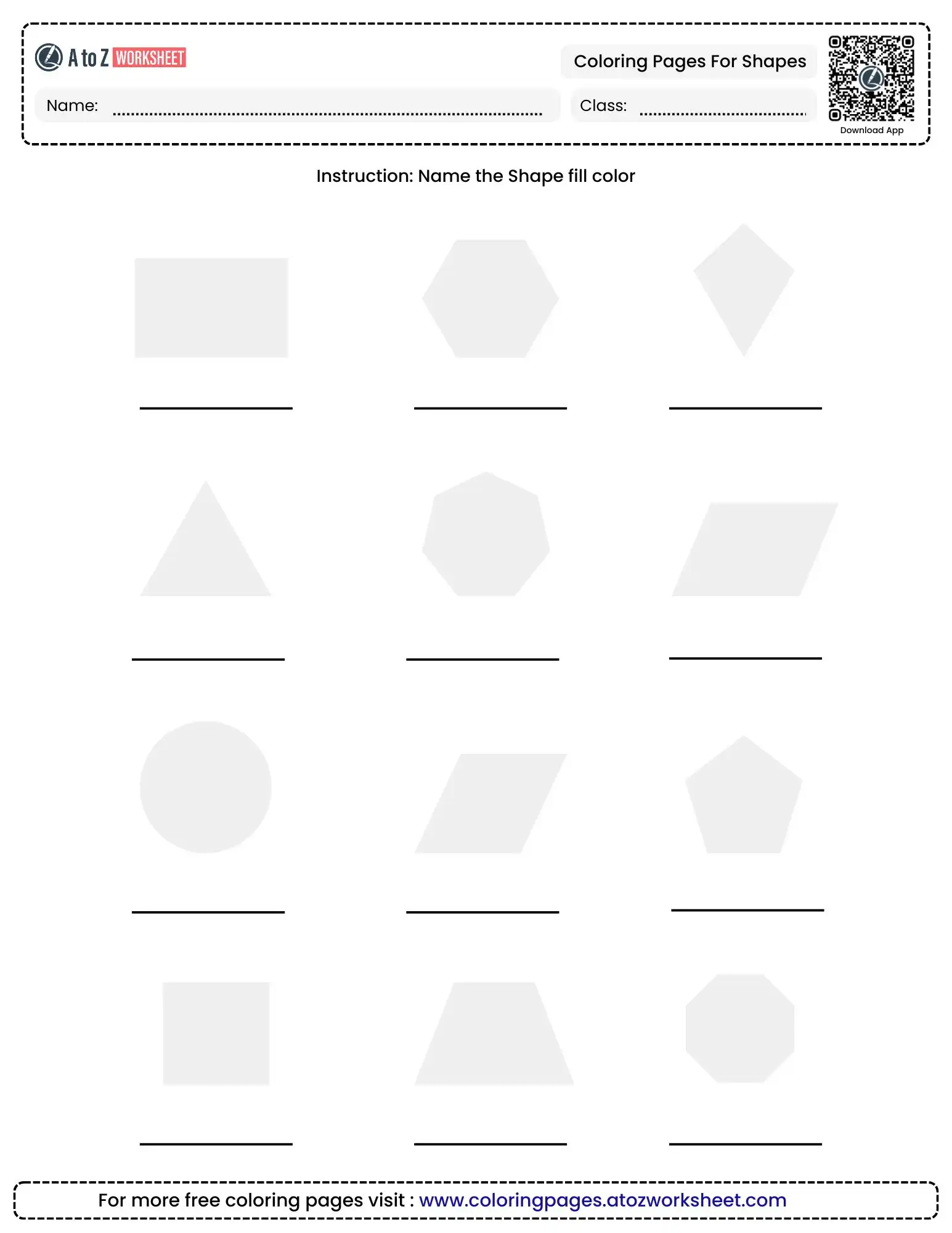 Creative Preschool Coloring Pages for Shapes (Free PDF) | A To Z ...