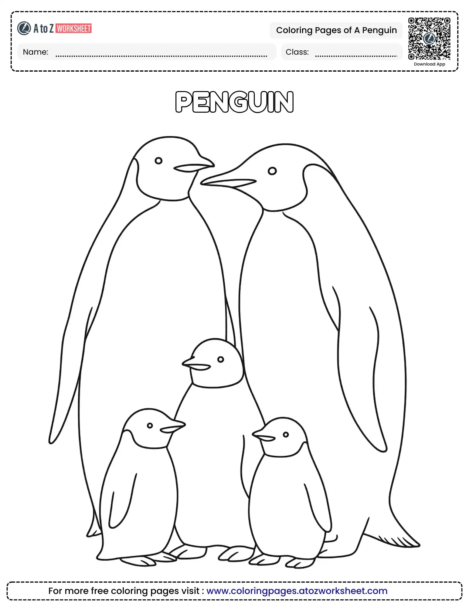 Fun Coloring Pages of a Penguin for Kids