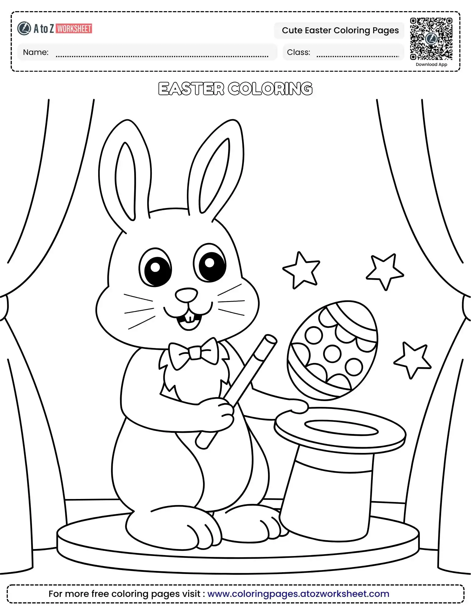 Free Printable Sweet Meadow Bunny Cute Easter Coloring Pages For Toddlers