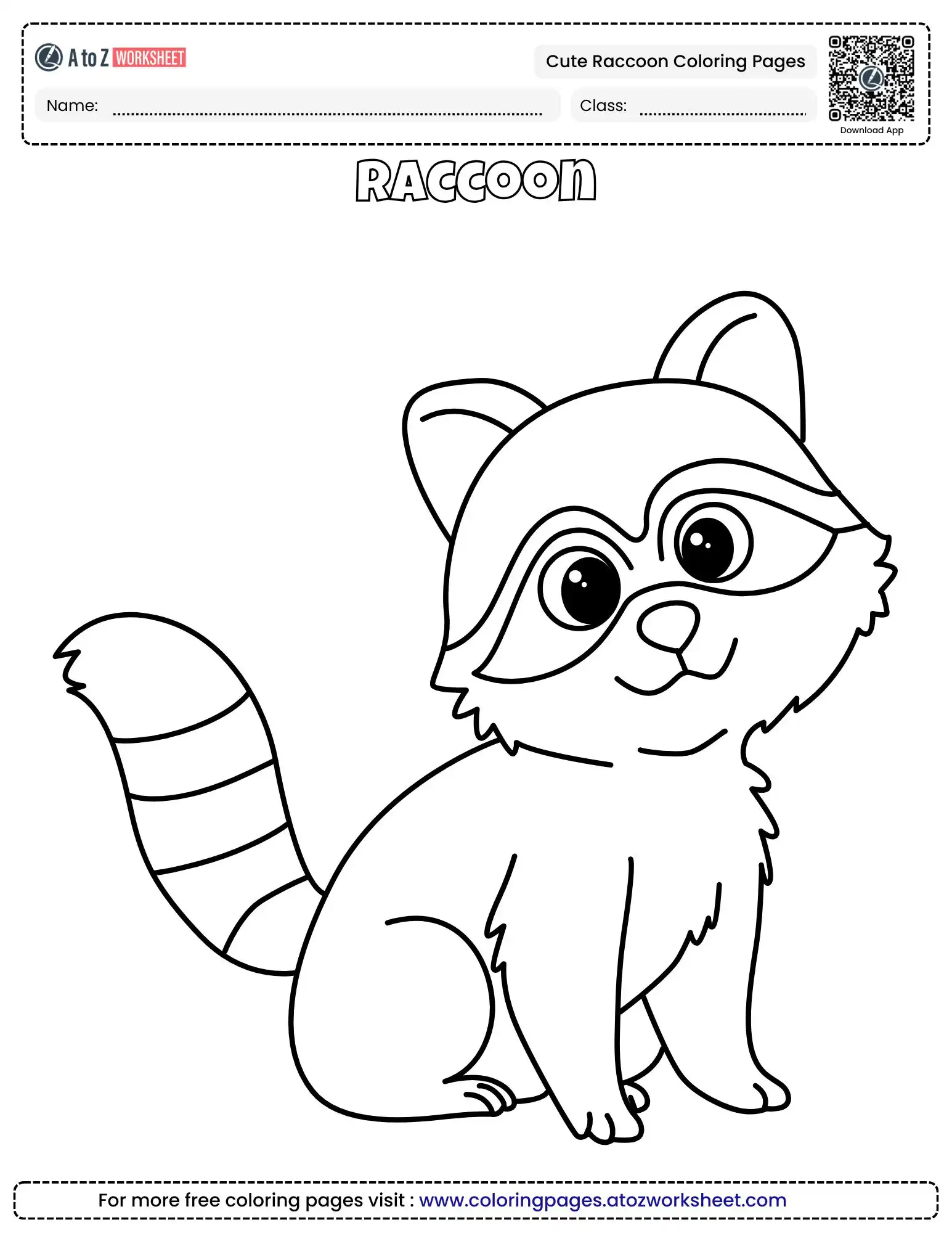Free Cute Raccoon Coloring Pages for Kids (PDF)