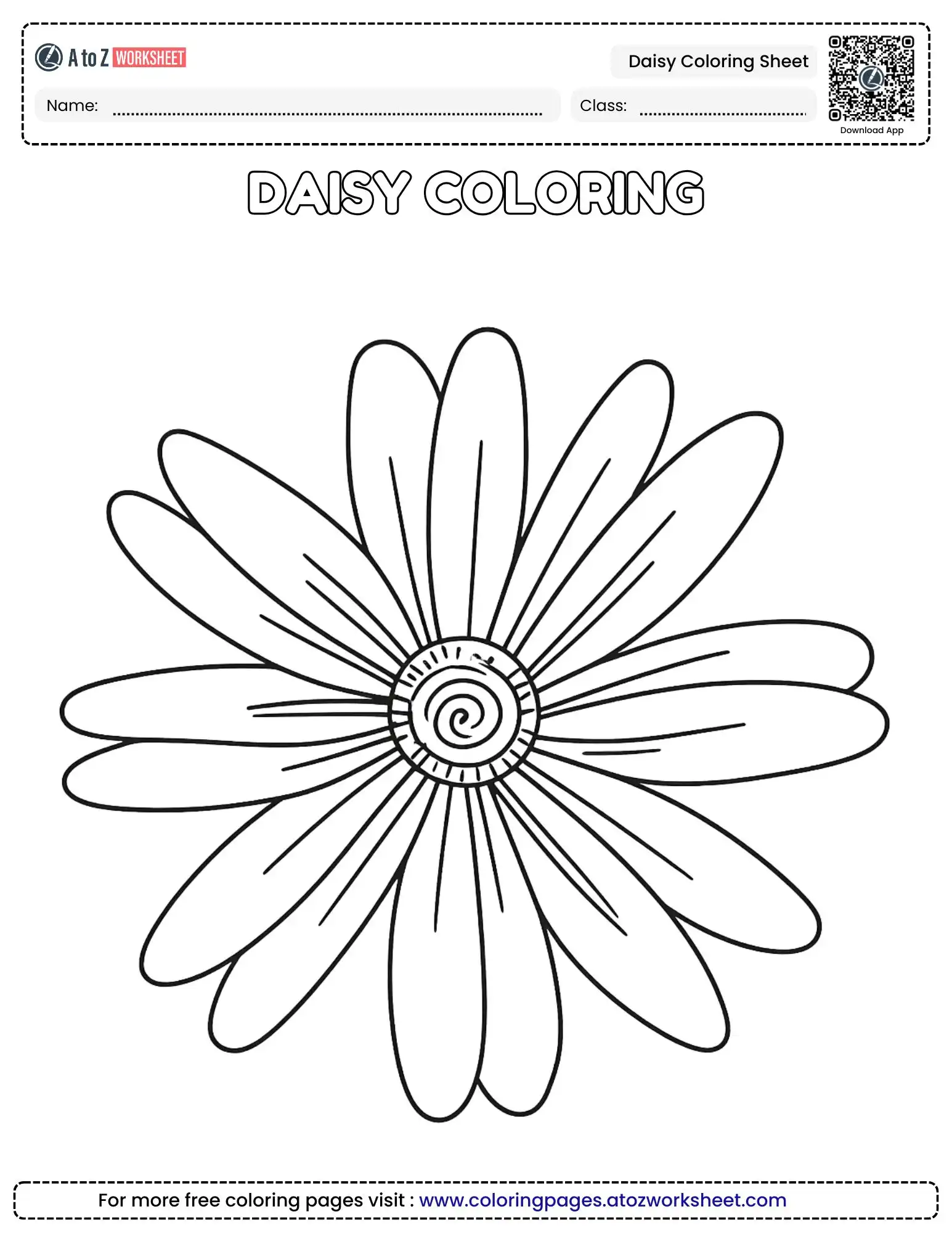Daisy Coloring Sheet Garden Blossom Set for Kids