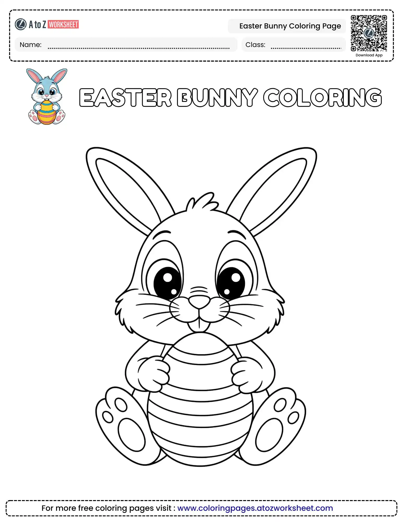 Free Printable Sitting Hare Easter Bunny Coloring Page For Kids And Toddlers