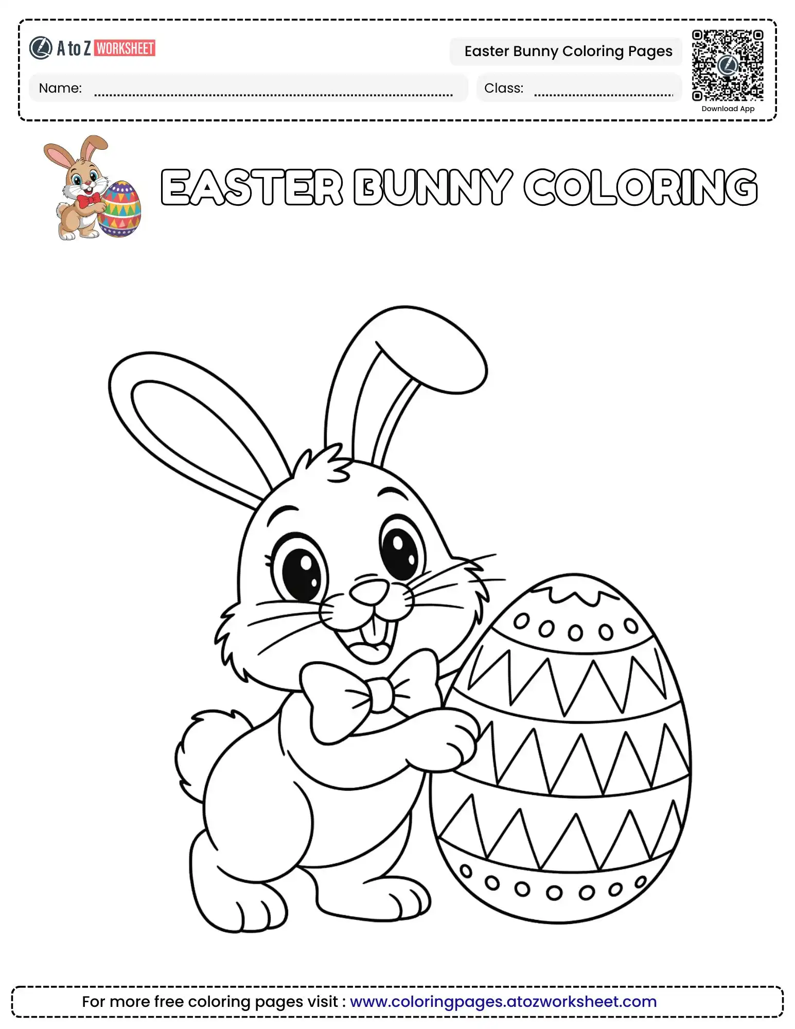 Free Printable Fluffy Tail Rabbit Easter Bunny Coloring Pages For Kids Art Project