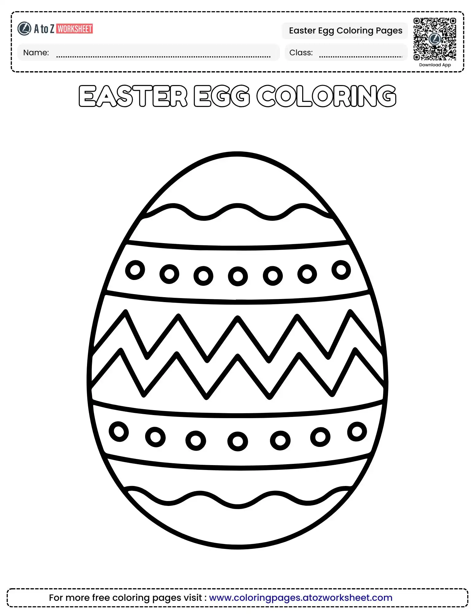 Free Printable Geometric Pattern Easter Egg Coloring Pages For Kids And Toddlers