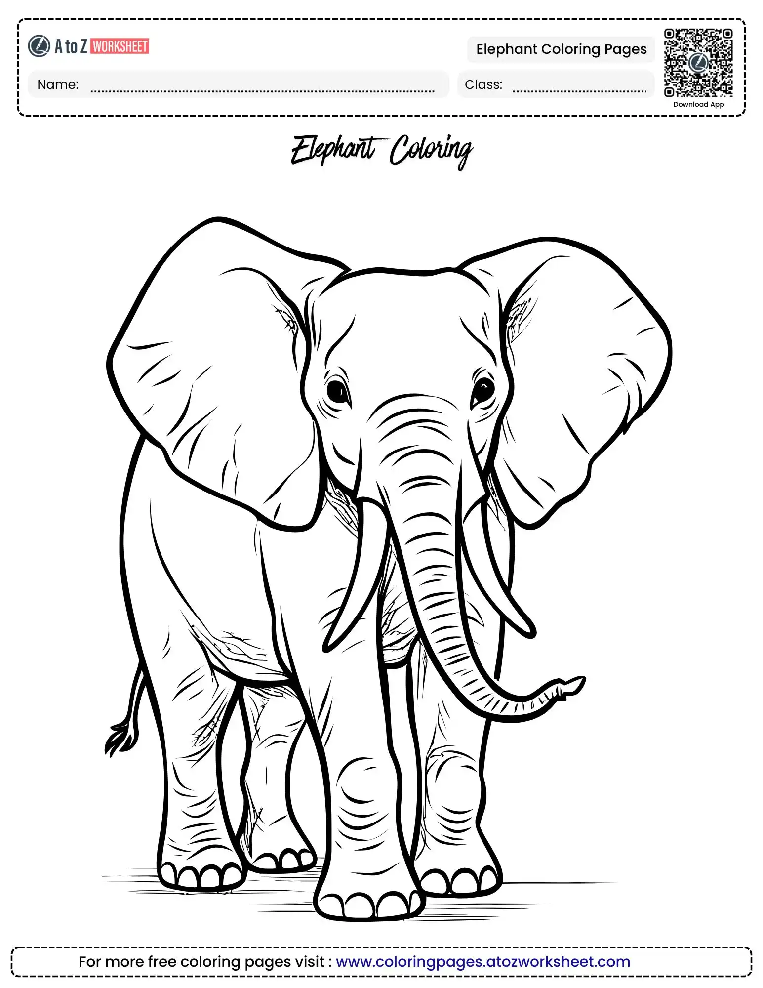Free Elephant Coloring Pages To Print For Kids