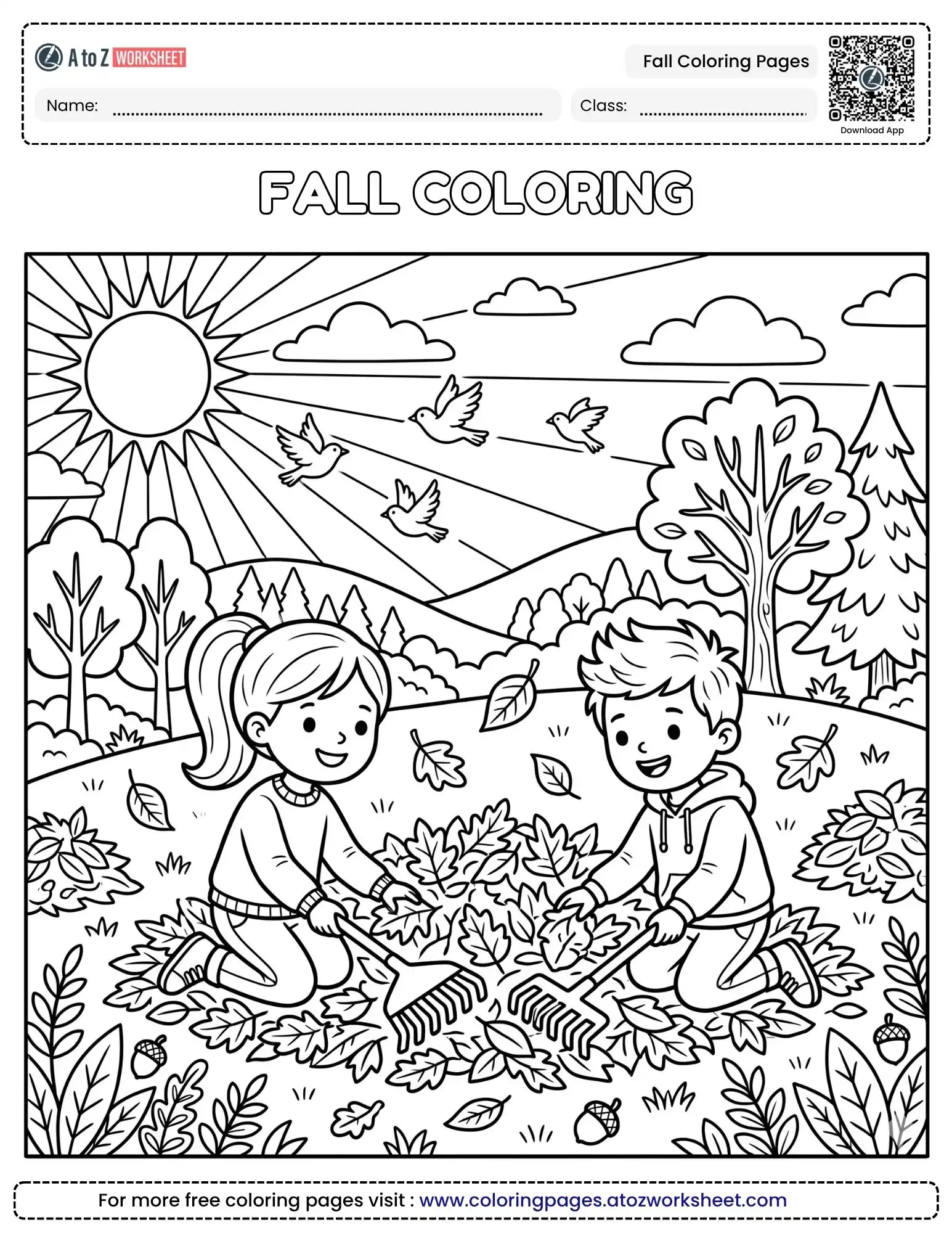 Free Printable Golden Harvest Fall Coloring Pages For Preschool and Kindergarten Art