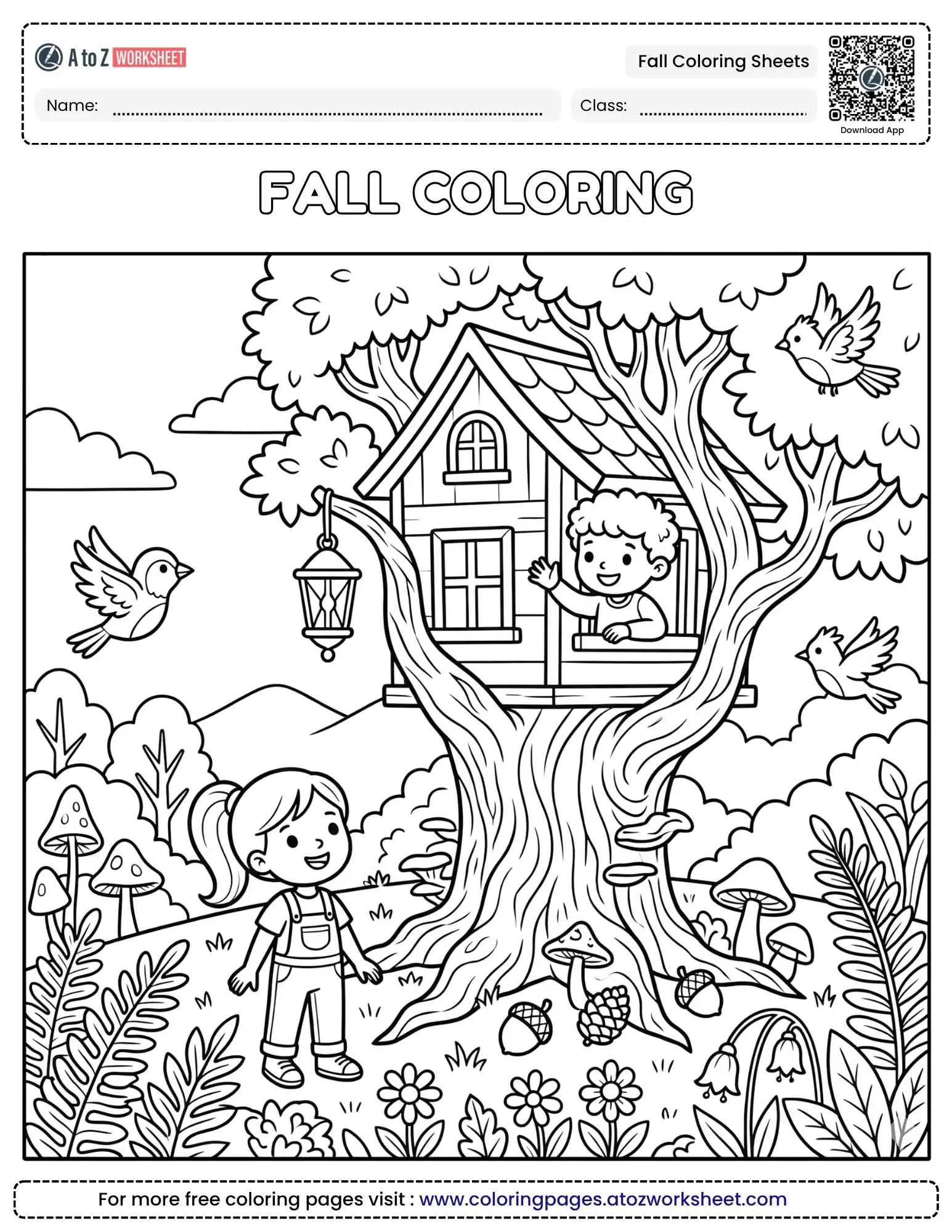 Creative Season Change Art Project Fall Coloring Sheets For Young Kids