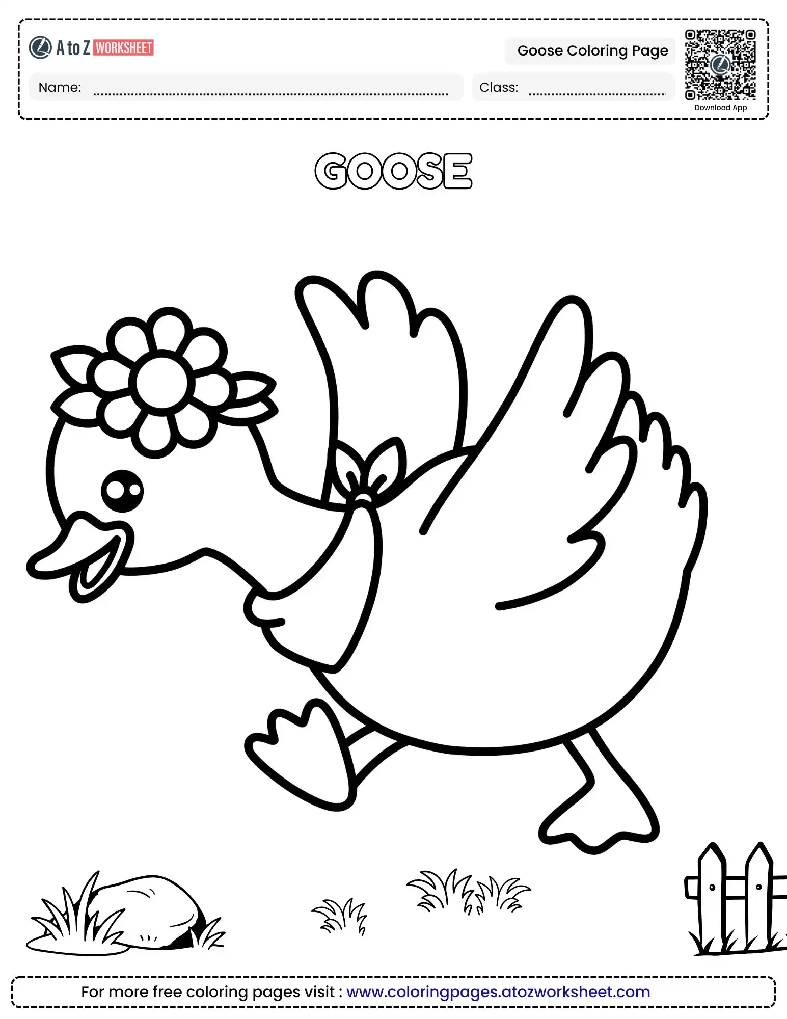 Free Goose Coloring Pages with Printable PDF