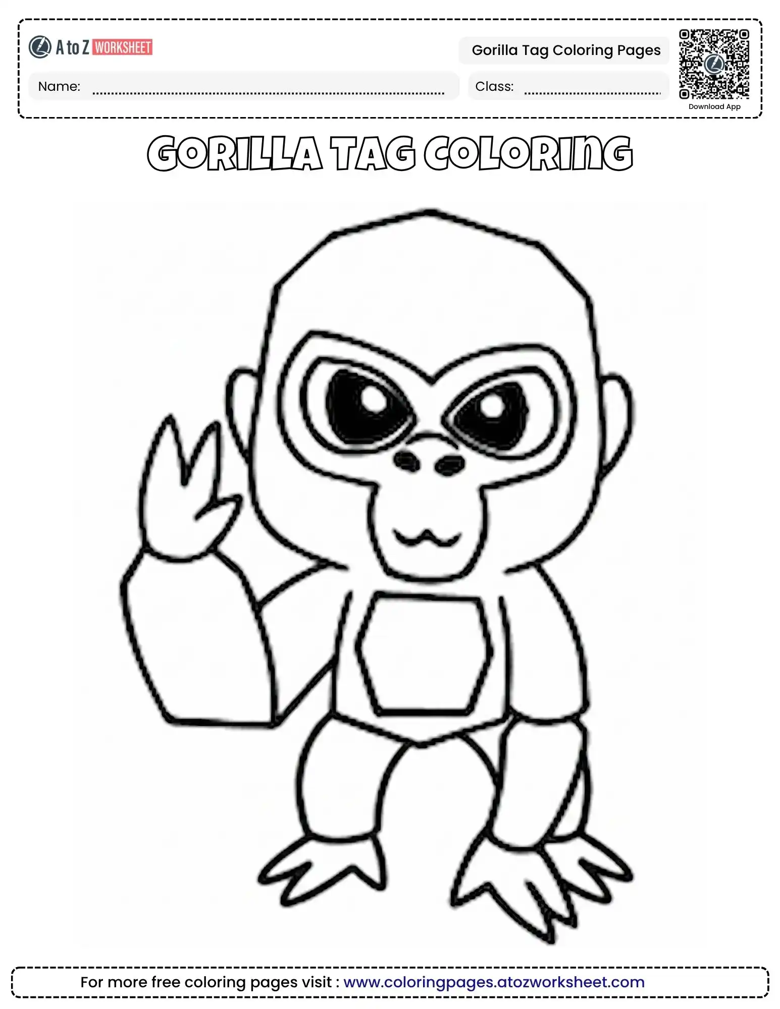 solo low poly gorilla tag coloring pages avatar waving coloring page