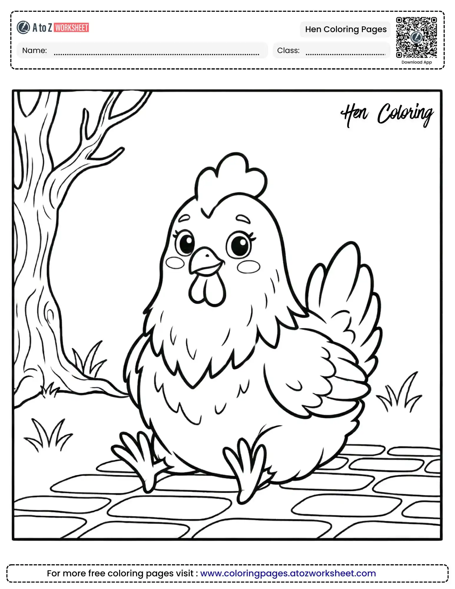 Free Printable Hen Coloring Pages for Farm Fun Activities