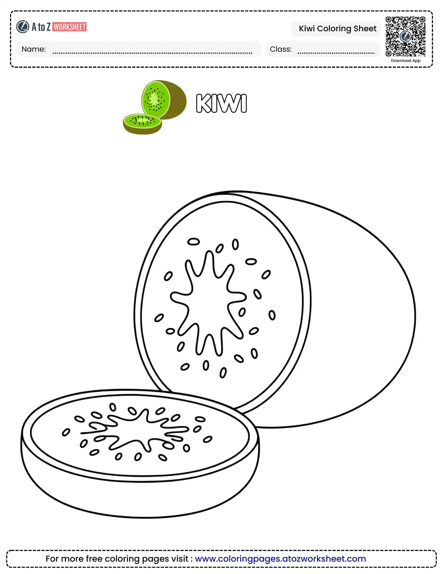 Free Printable Kiwi Coloring Sheet For Classroom Craft Activities