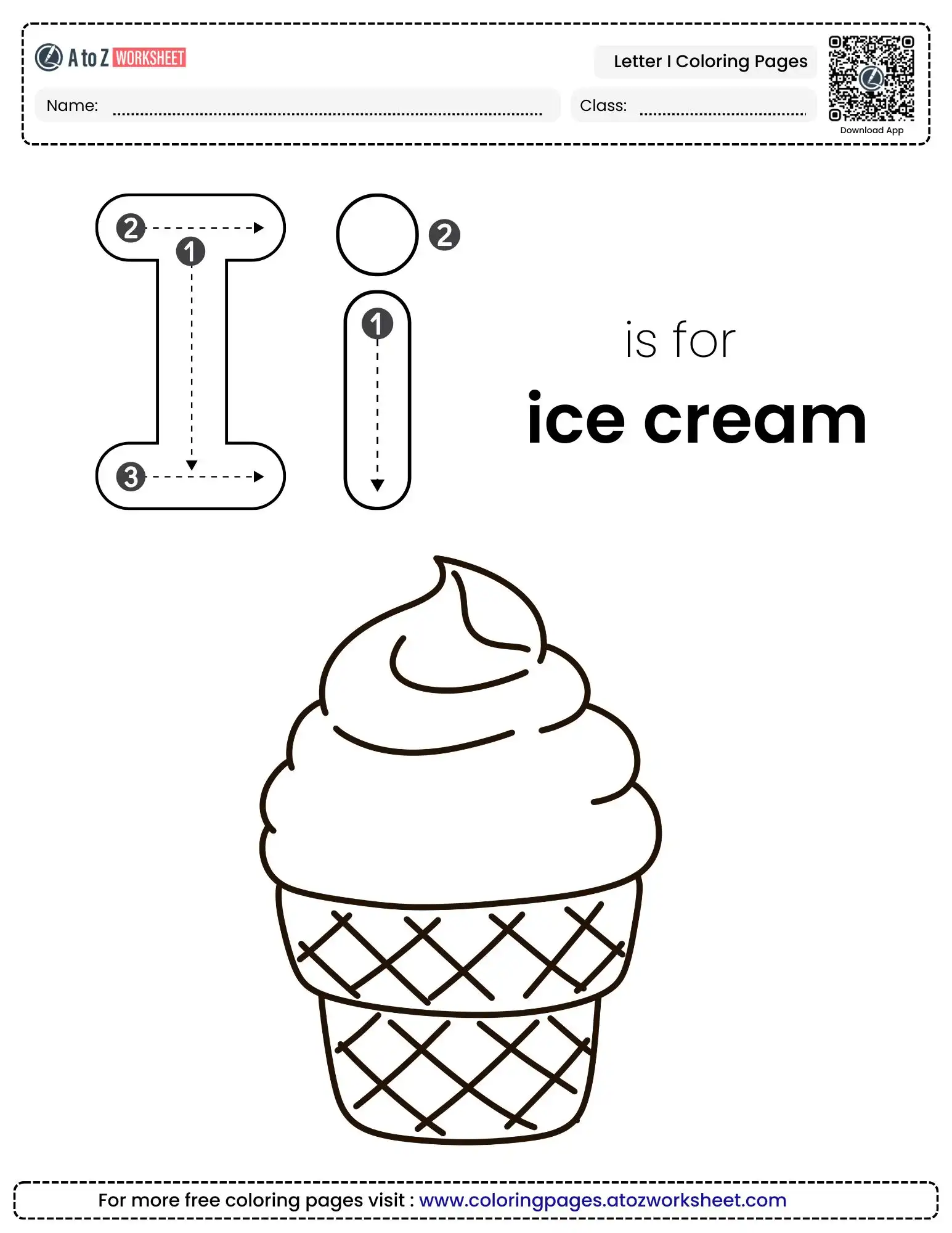 Fun Letter I Coloring Pages for Preschool and Kindergarten