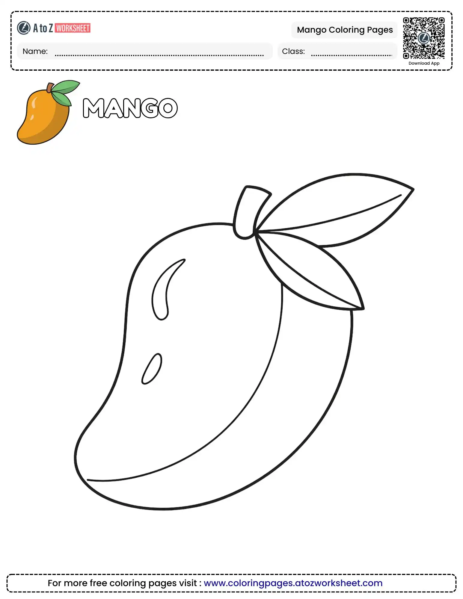 Fresh Juicy Mango Coloring Pages For Creative Coloring Practice