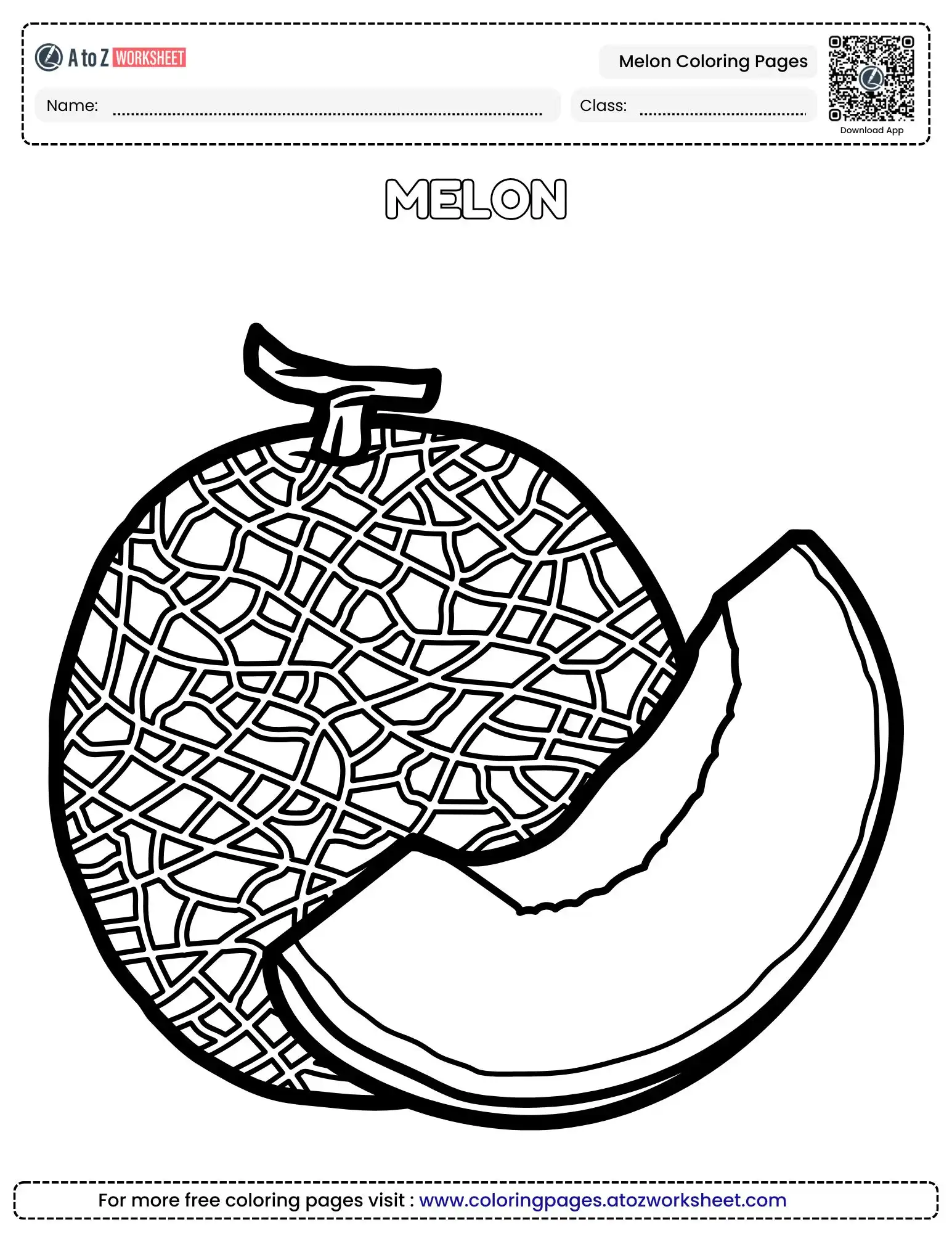 Download Easy Summer Fruit Melon Coloring Pages PDF Pack For Kids