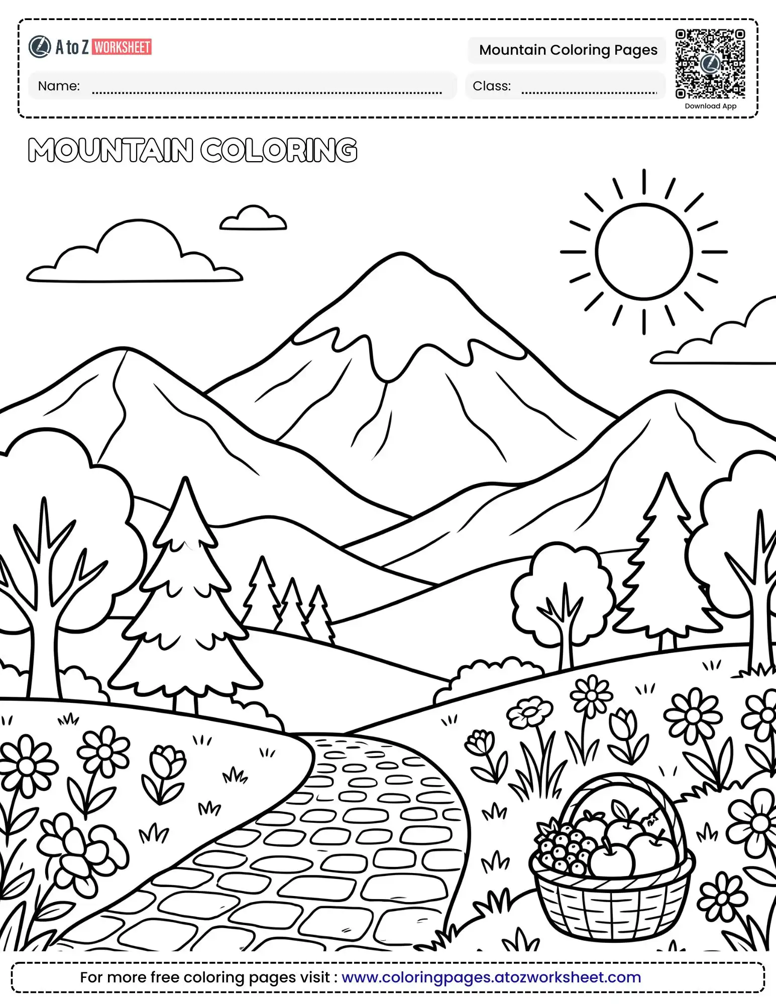 Free Printable Mountain Coloring Pages For Kids And Toddlers | A To Z