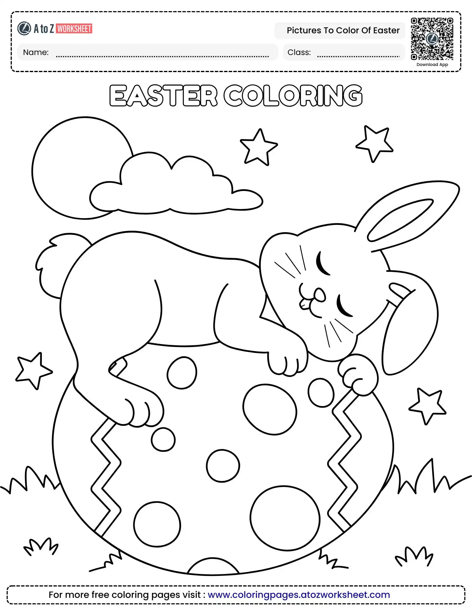 Download Clean Line Art Classic Scene Pictures To Color Of Easter In High Quality PDF