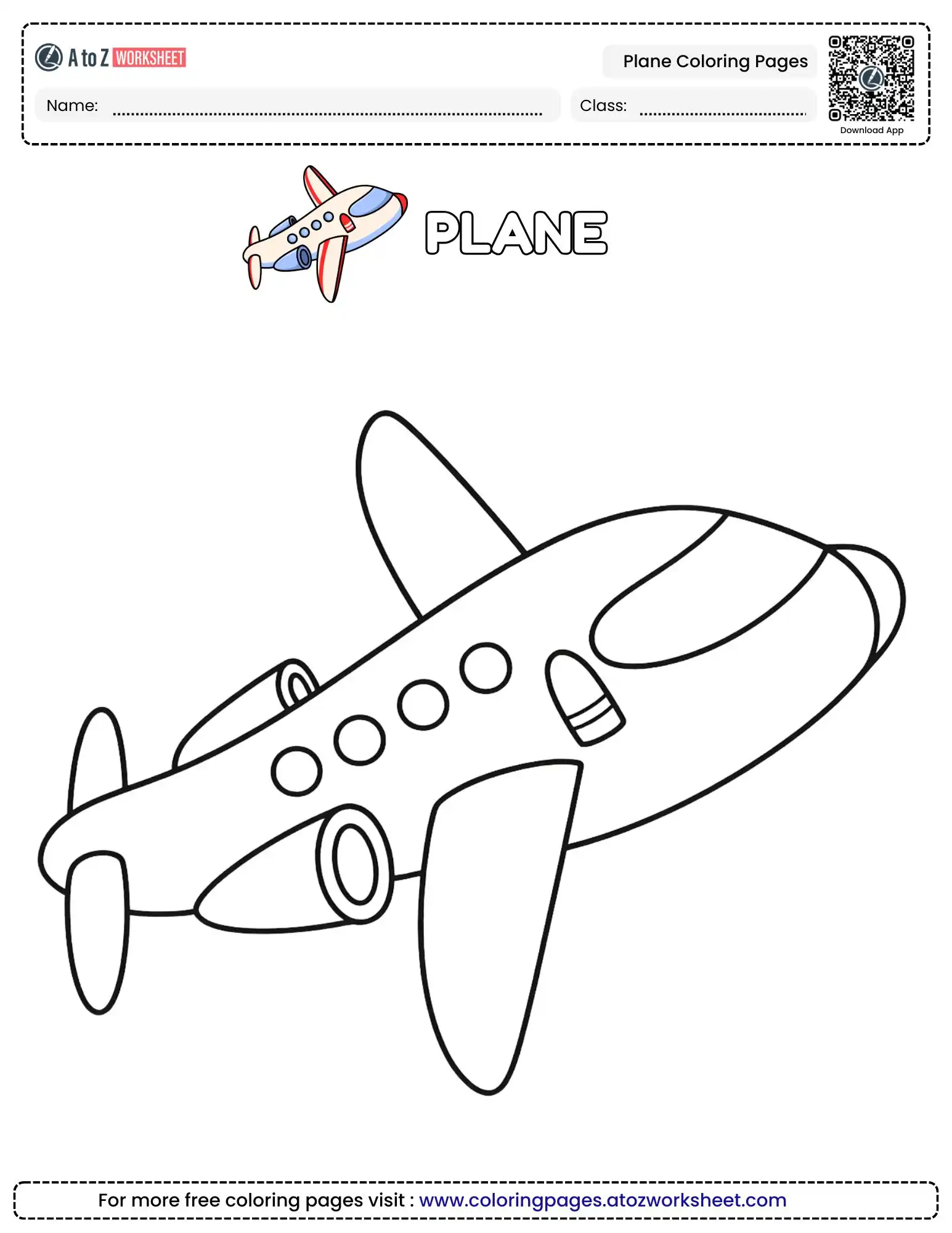 Free Printable Jet Airliner Plane Coloring Pages For Preschool and Kindergarten Art