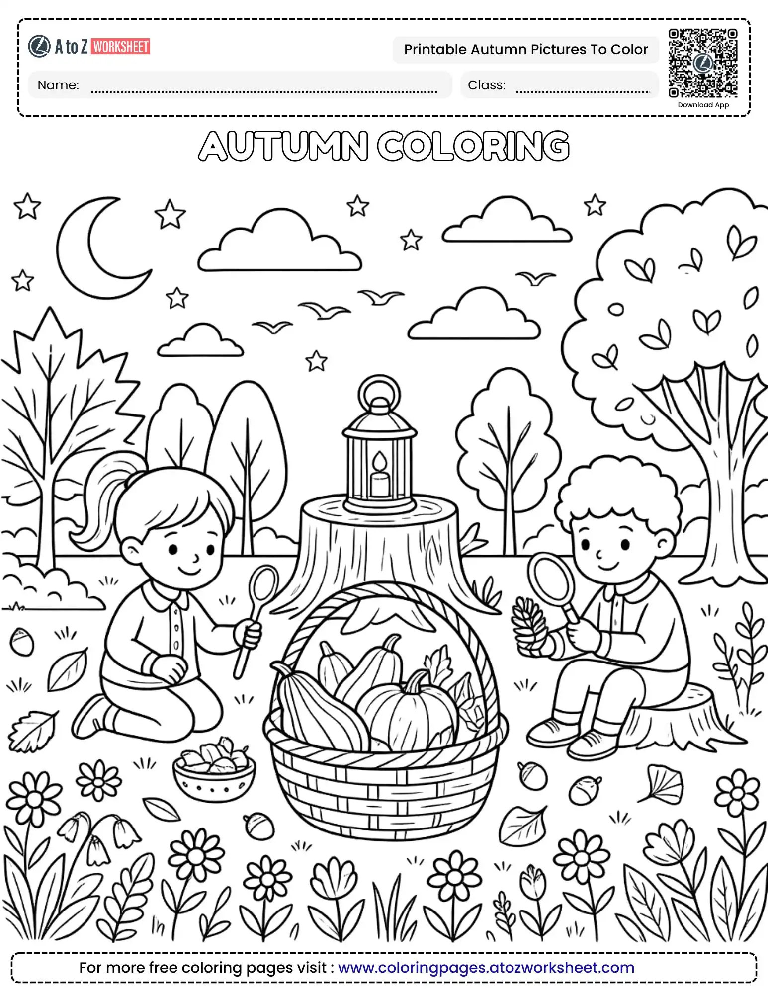 Free Printable Autumn Pictures To Color For Kids And Toddlers