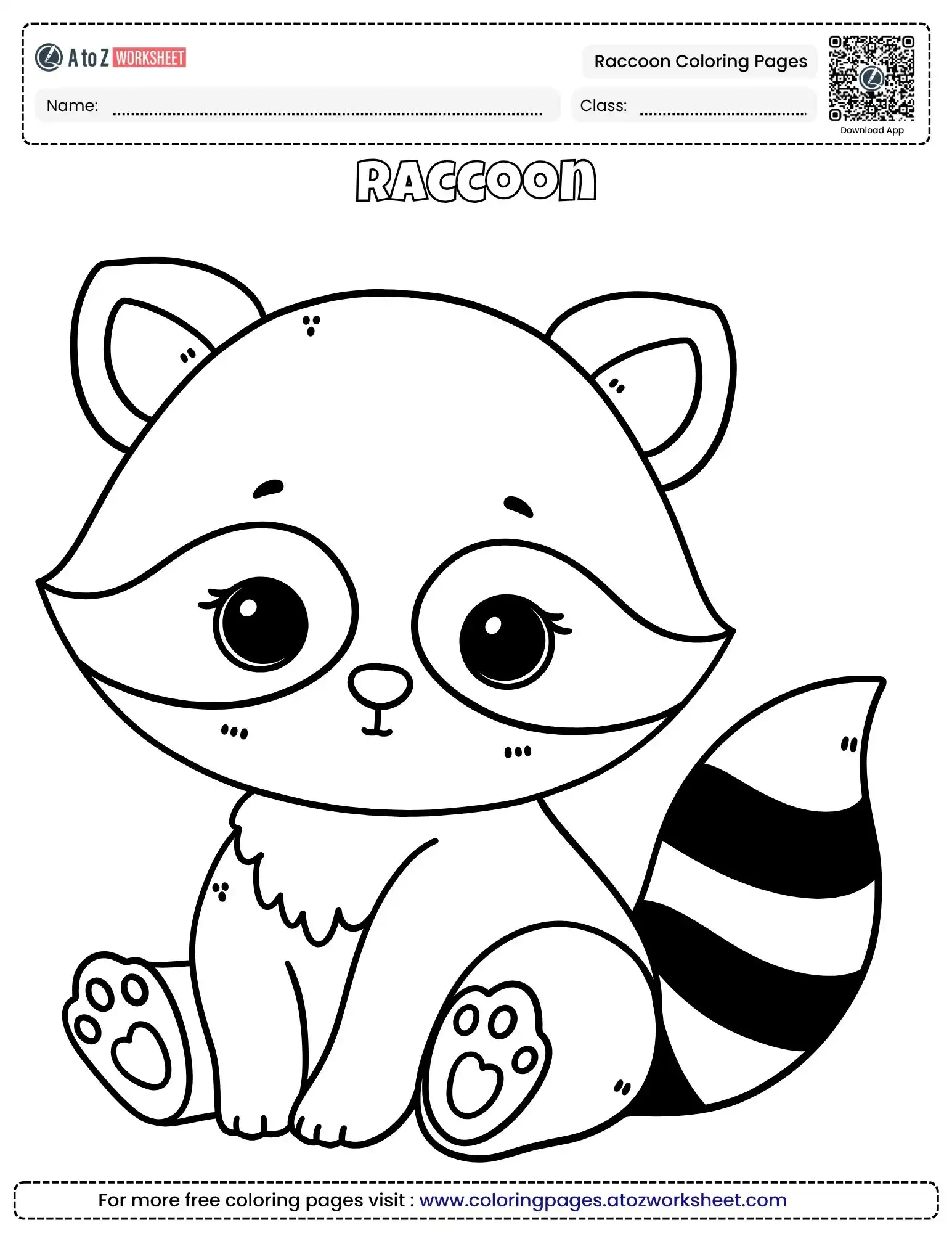 Free Printable Raccoon Coloring Pages for Kids (PDF)