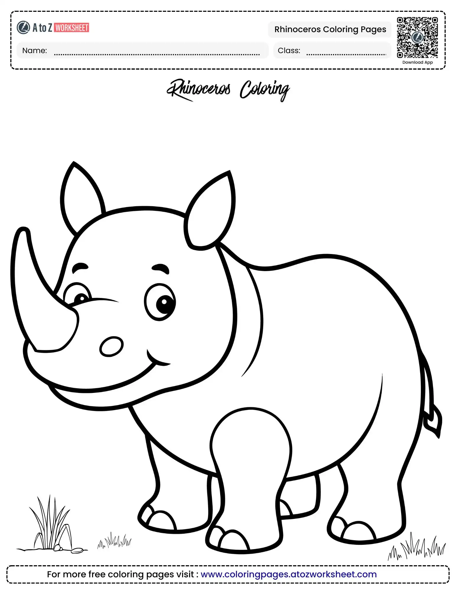 Free Rhinoceros Coloring Pages For A Creative Kids
