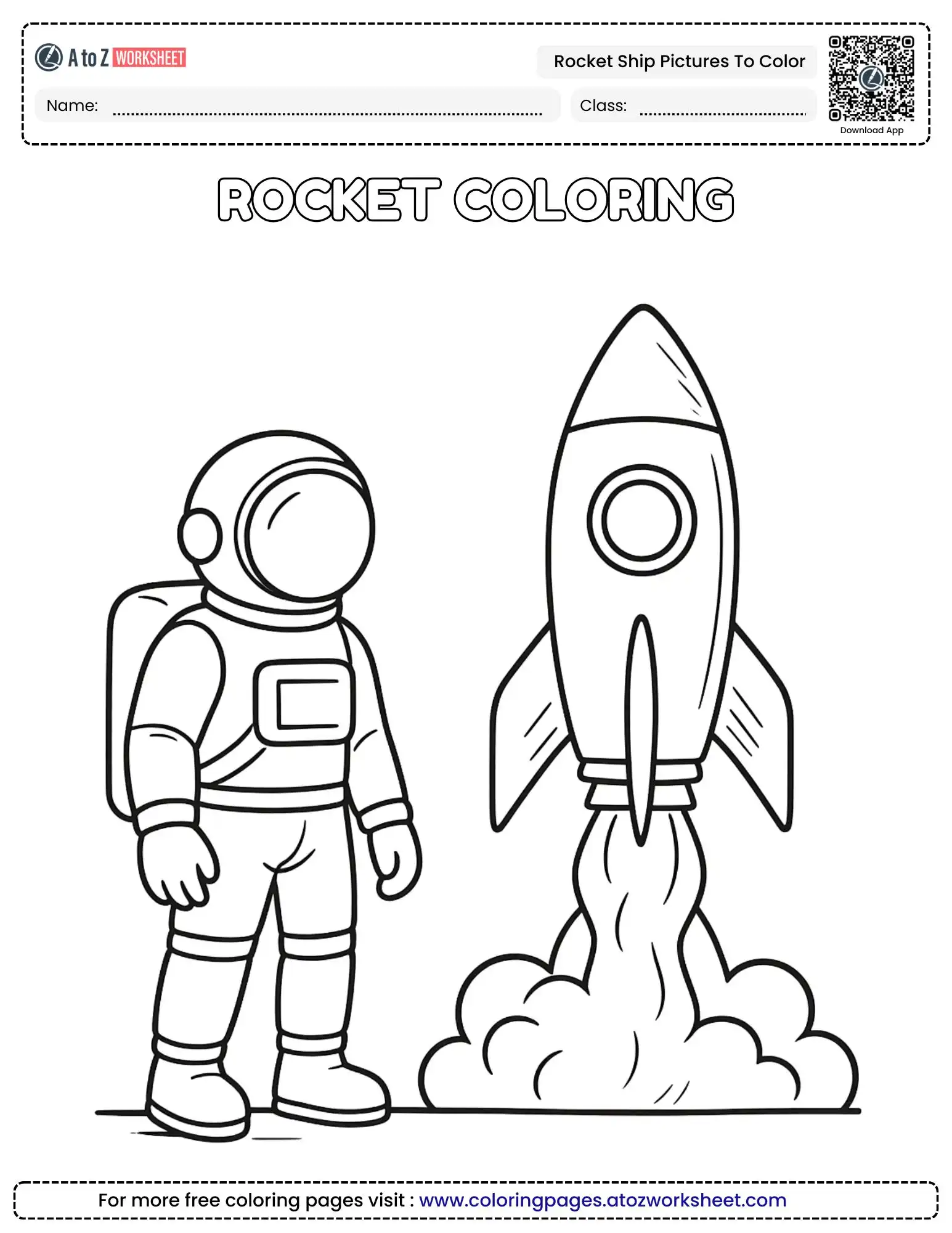 Stellar Voyage Crew Ready To Print Rocket Ship Pictures to Color