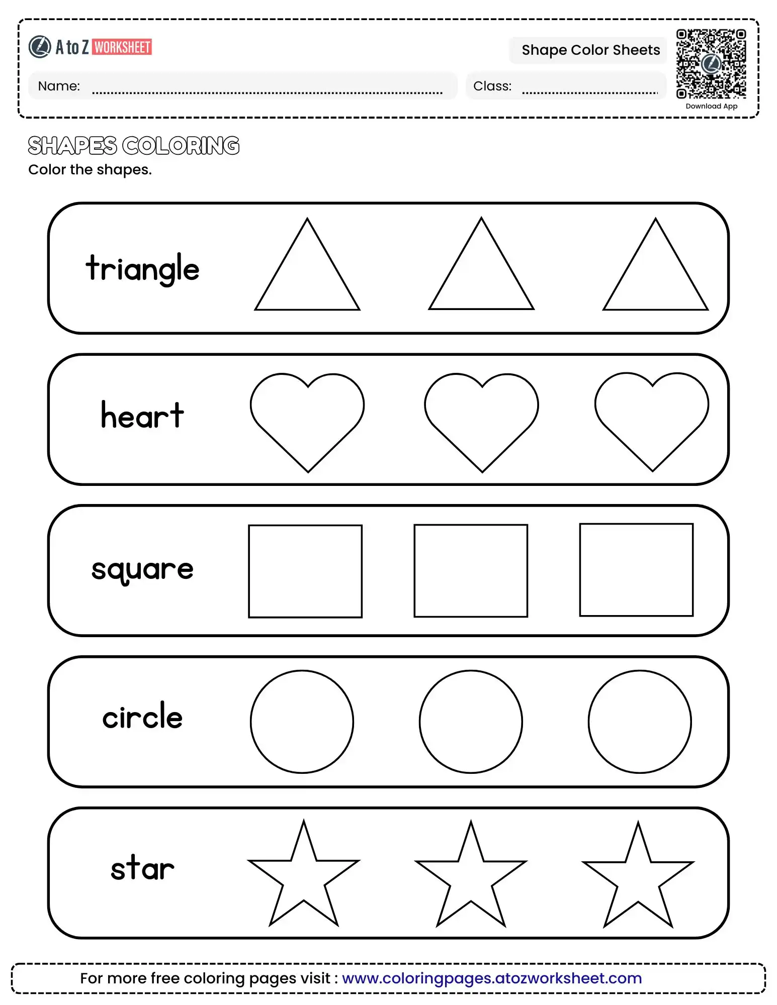 Sheap Worksheet Free Printable Fine Motor Geometry Shape Color Sheets For Home and ...