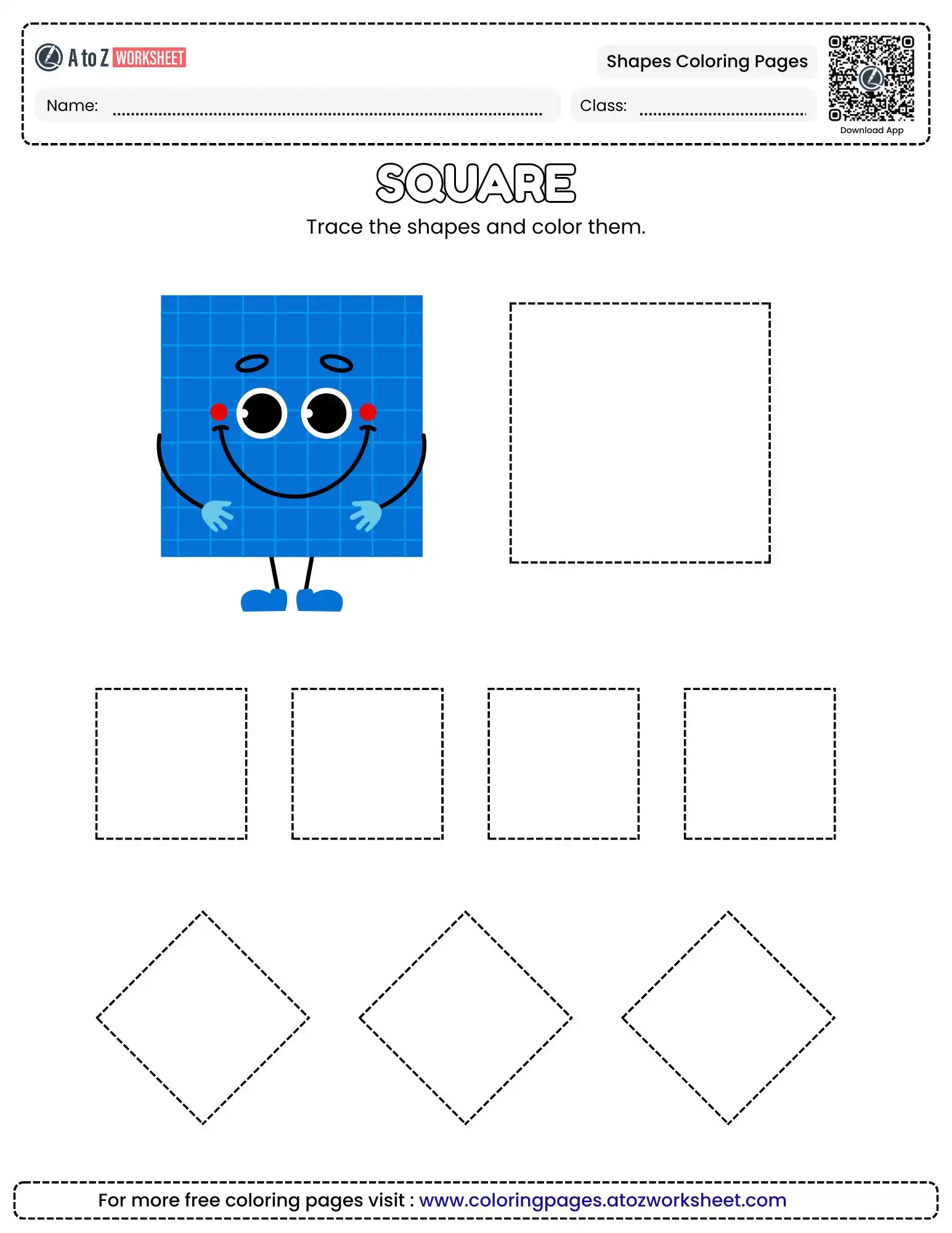 Free Printable Geometric Outline Shapes Coloring Pages For Preschool and Kindergarten Art