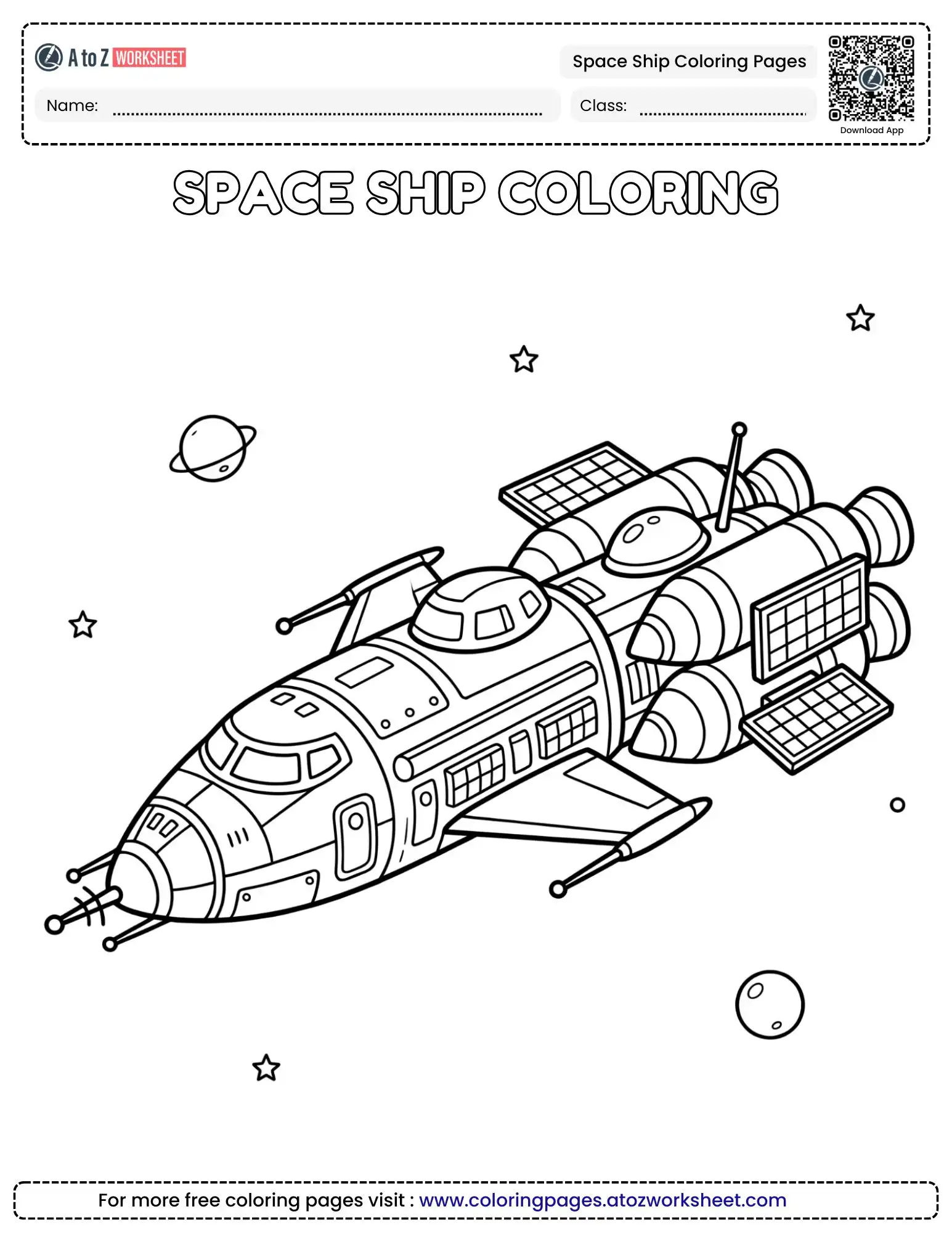 Free Sky Transportation Space Ship Coloring Pages For Creative Kids