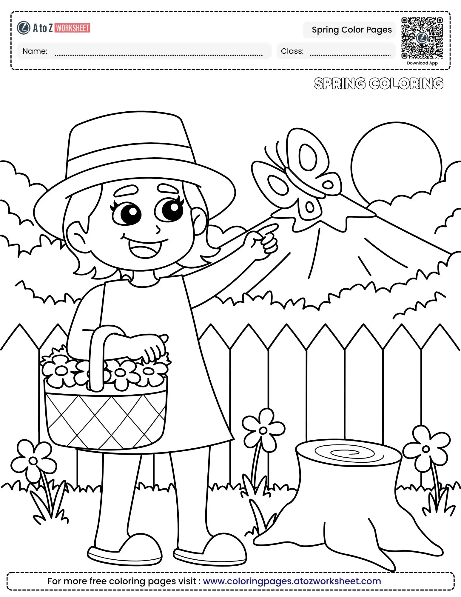 Free Printable Clear Horizon Floral Spring Color Pages For Kids And Toddlers