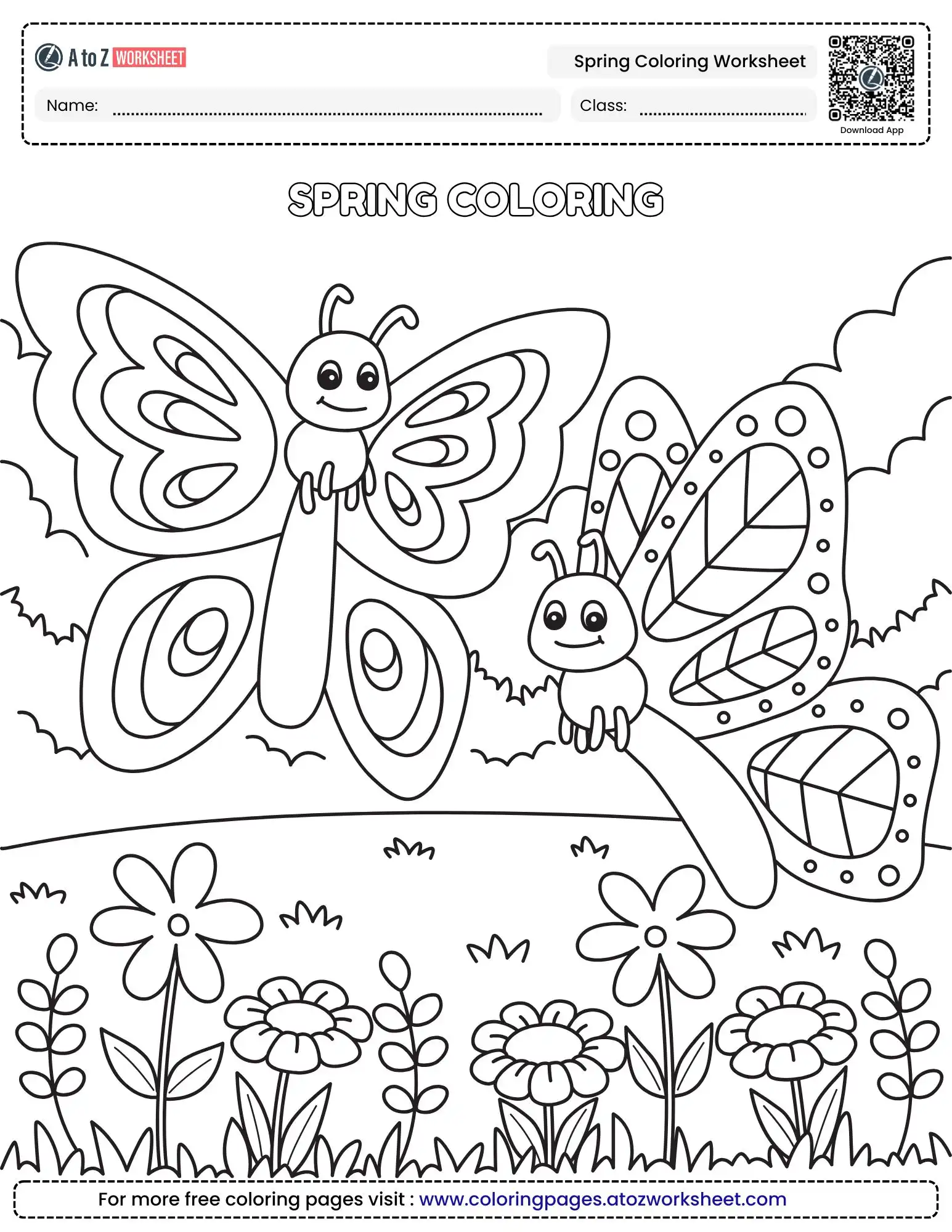Fine Motor Skill Practice Fresh Bloom Spring Coloring Worksheet For Toddlers
