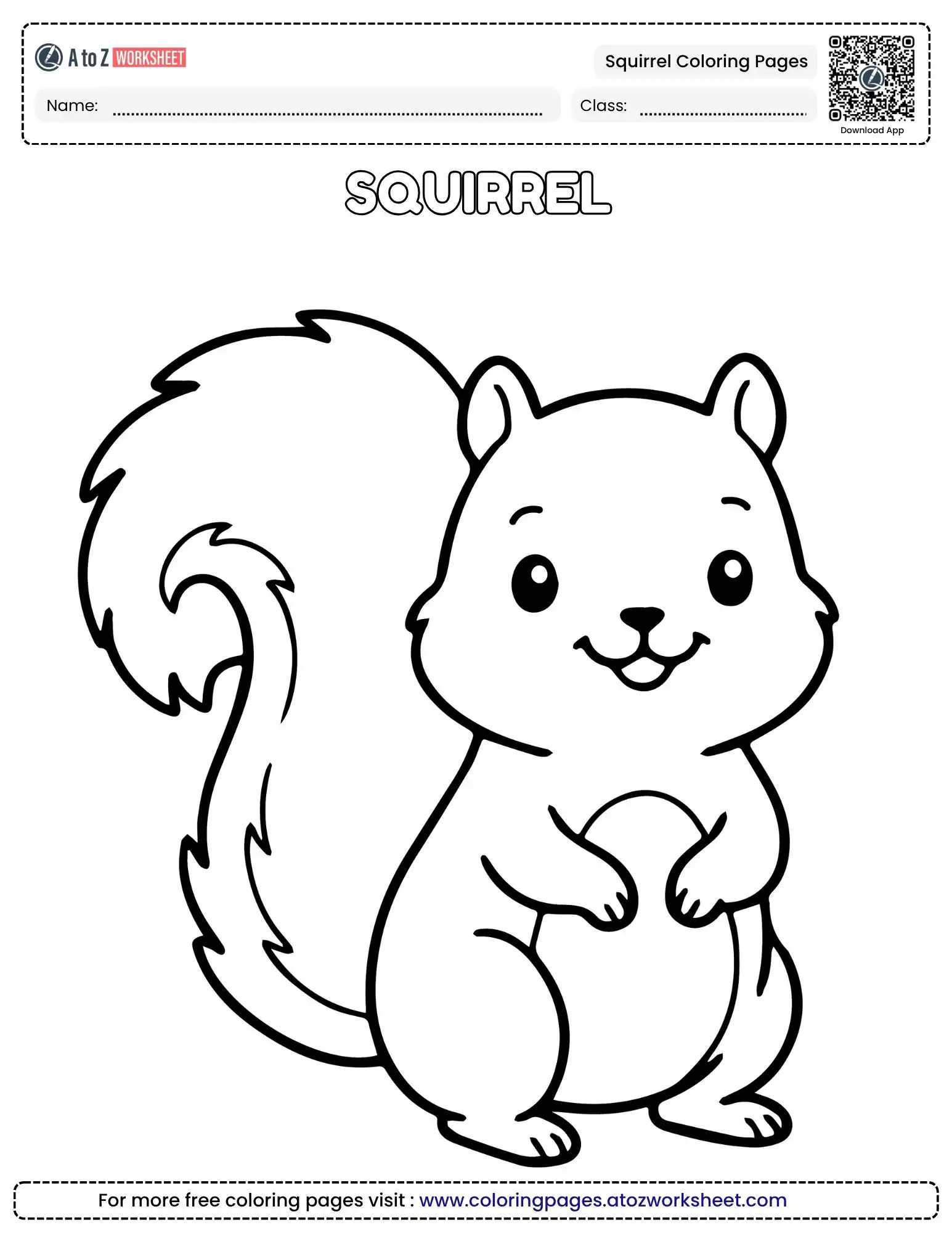 Free Printable Squirrel Coloring Pages for Kids (PDF)