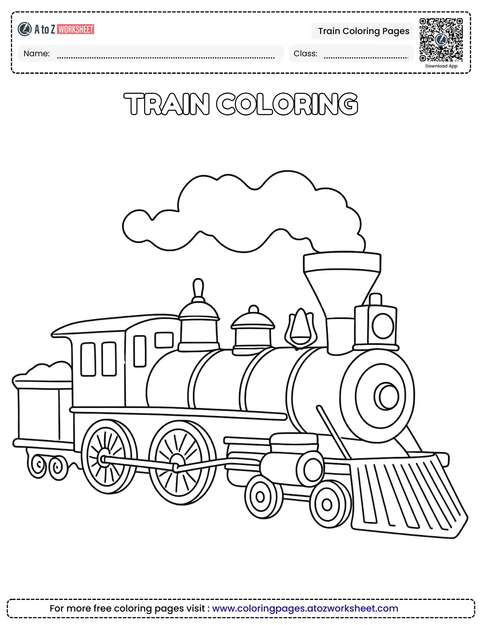 Free Printable Historic Locomotive Engine Train Coloring Pages For Preschool and Kindergarten