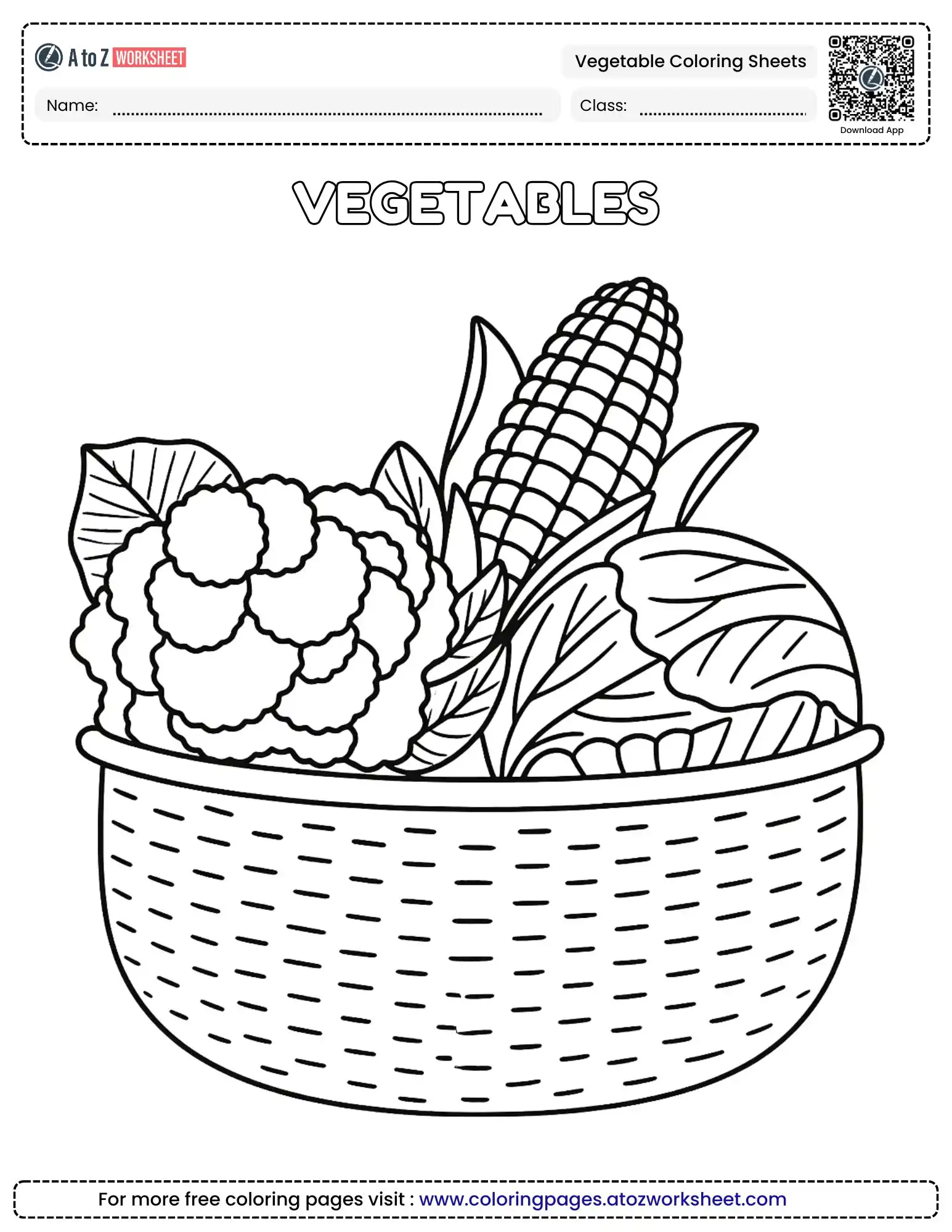 Free Printable Vegetable Coloring Sheets For Fine Motor Skill Practice ...