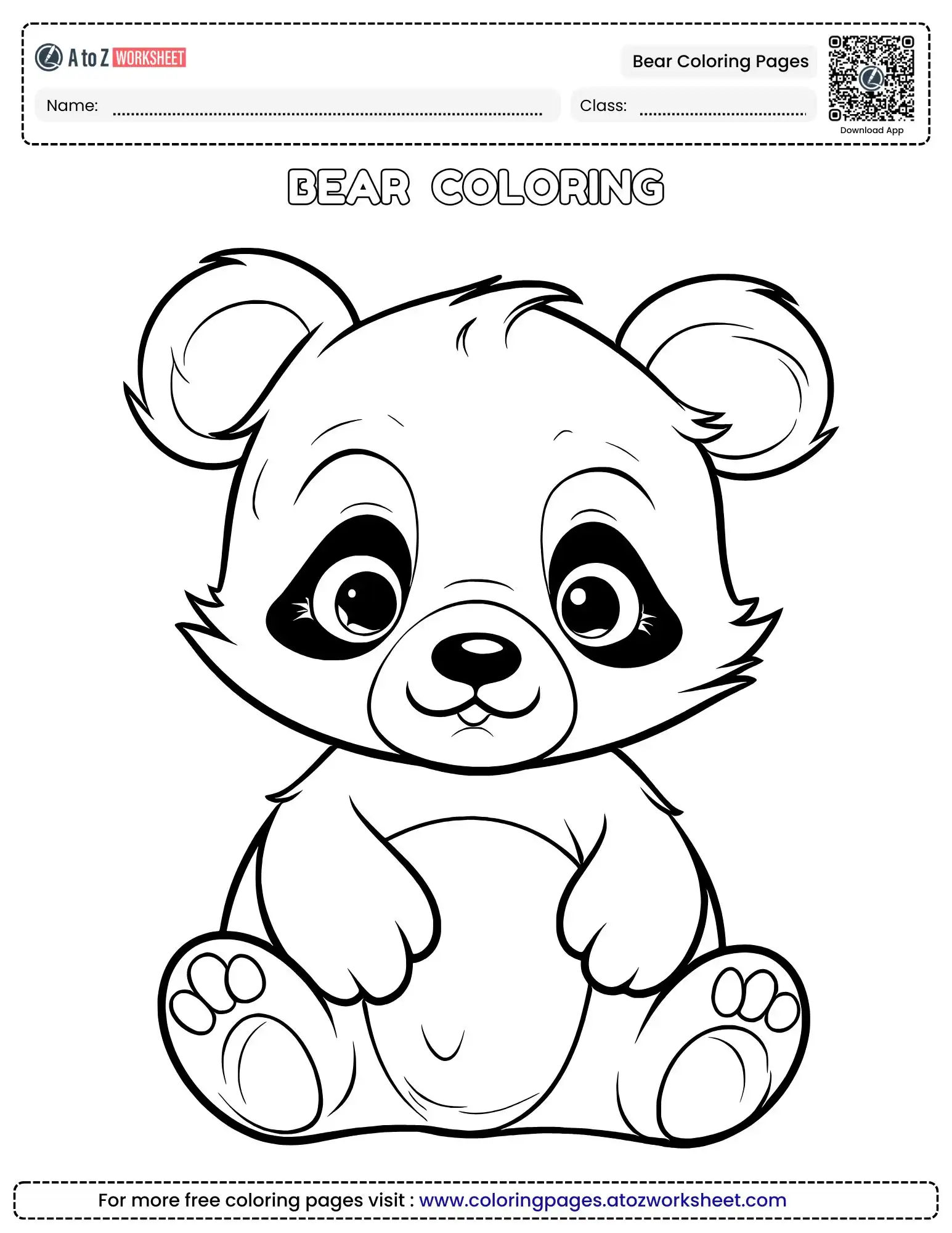 bear coloring pages of a cute baby panda sitting