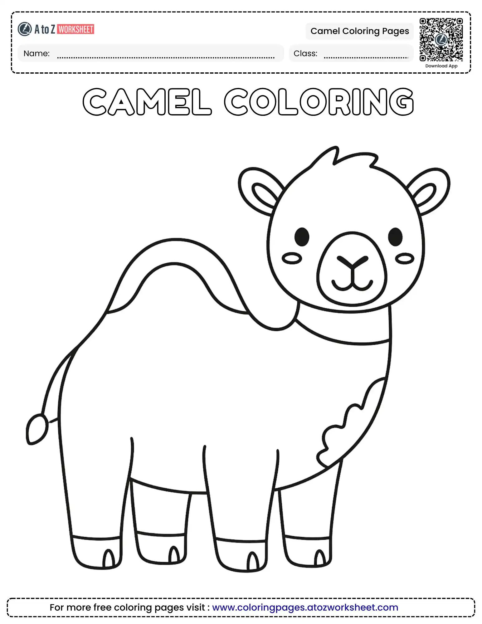 cute camel coloring pages for kids