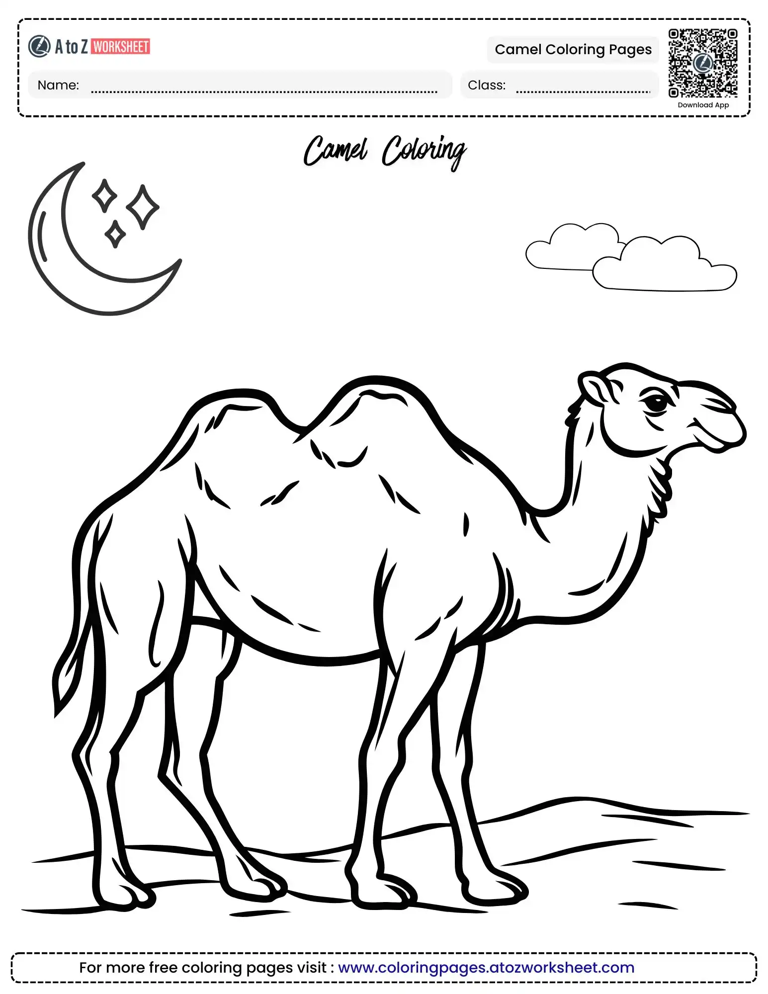realistic camel coloring pages printable