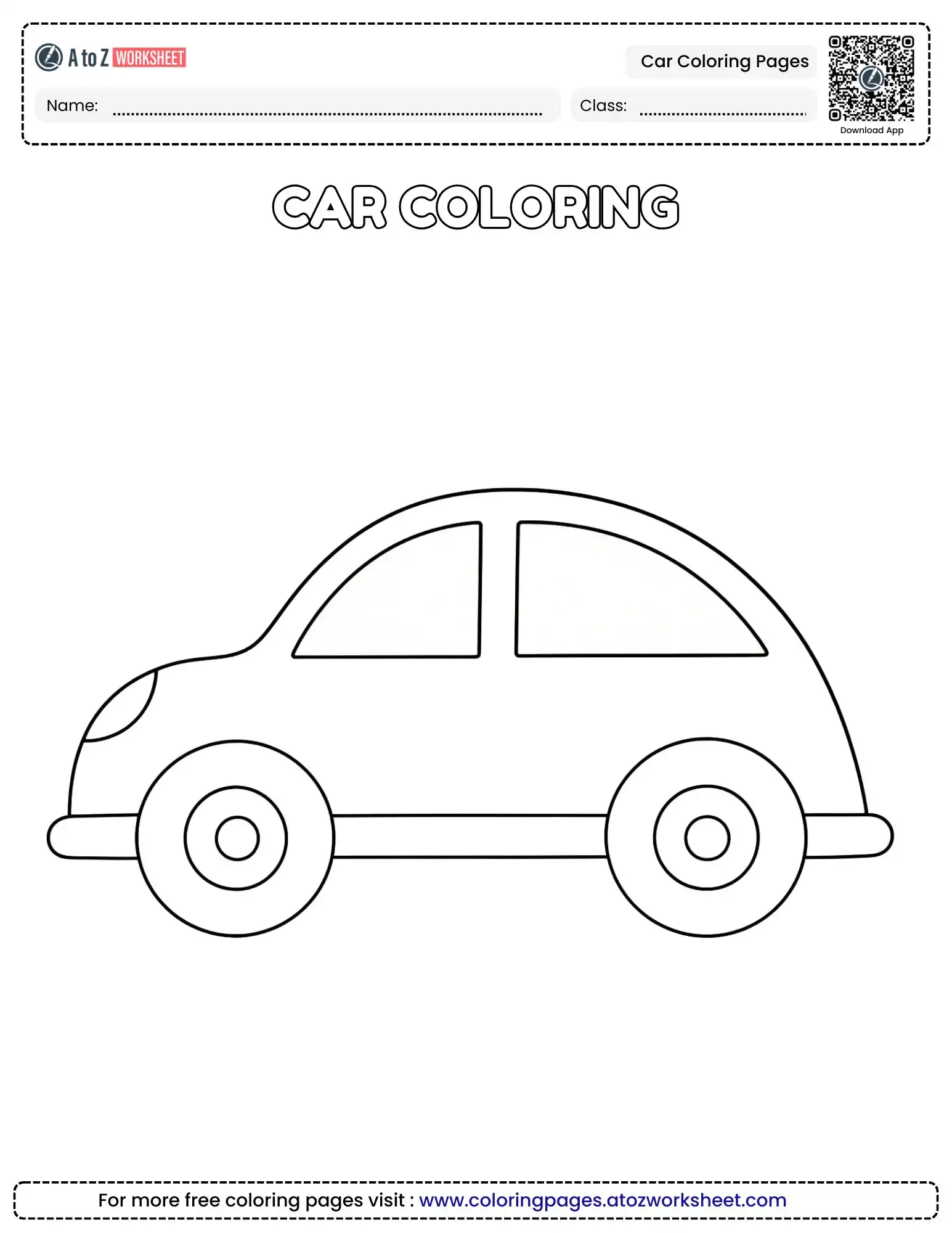 car coloring pages for toddlers and preschool learners