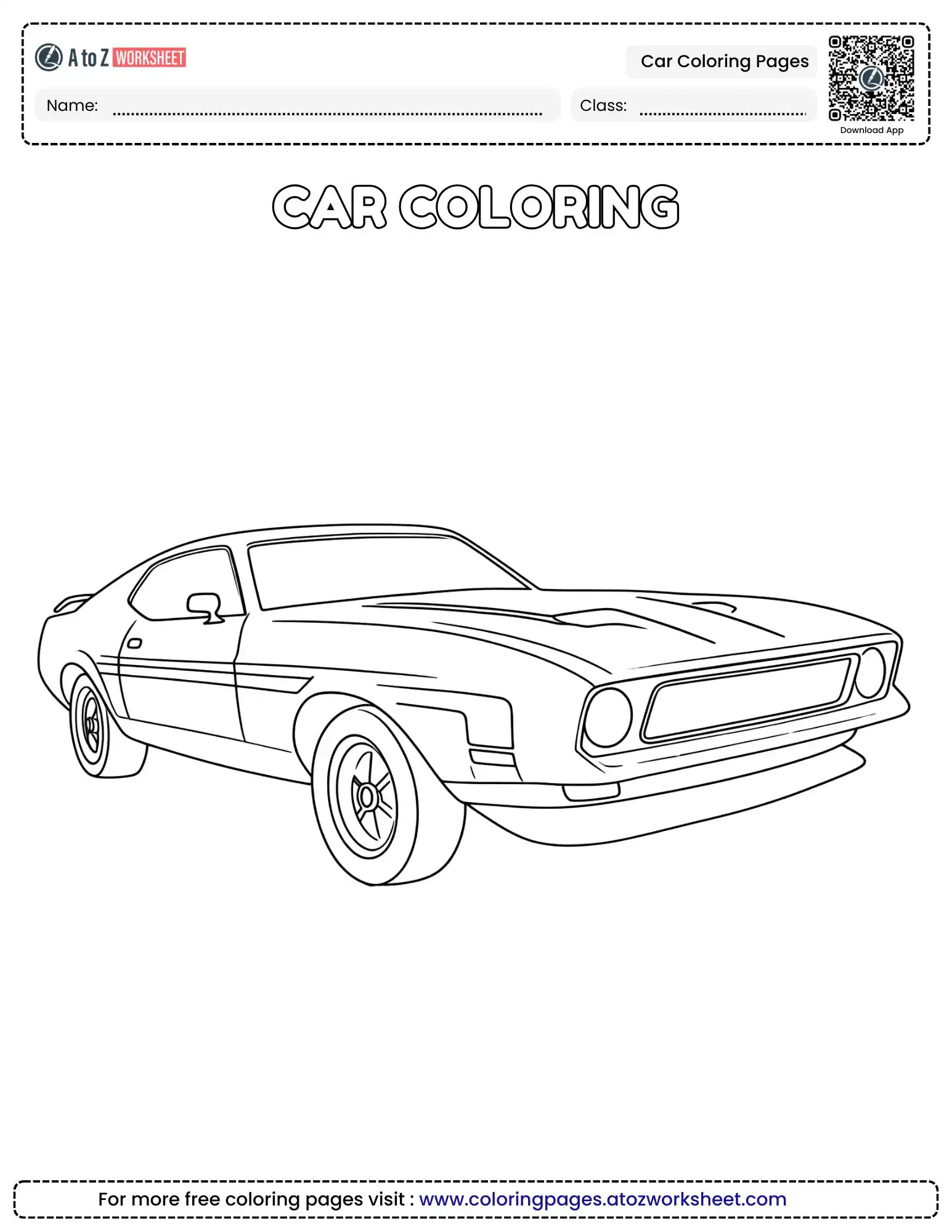 car coloring pages showing a fast street racing vehicle