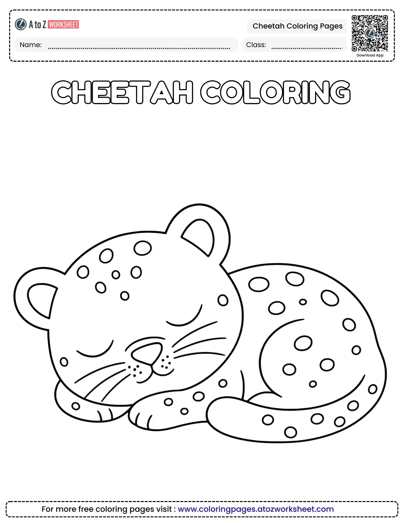 Free Cheetah Coloring Pages for Kids 3 cheetah coloring pages free printable of a sleeping baby cub