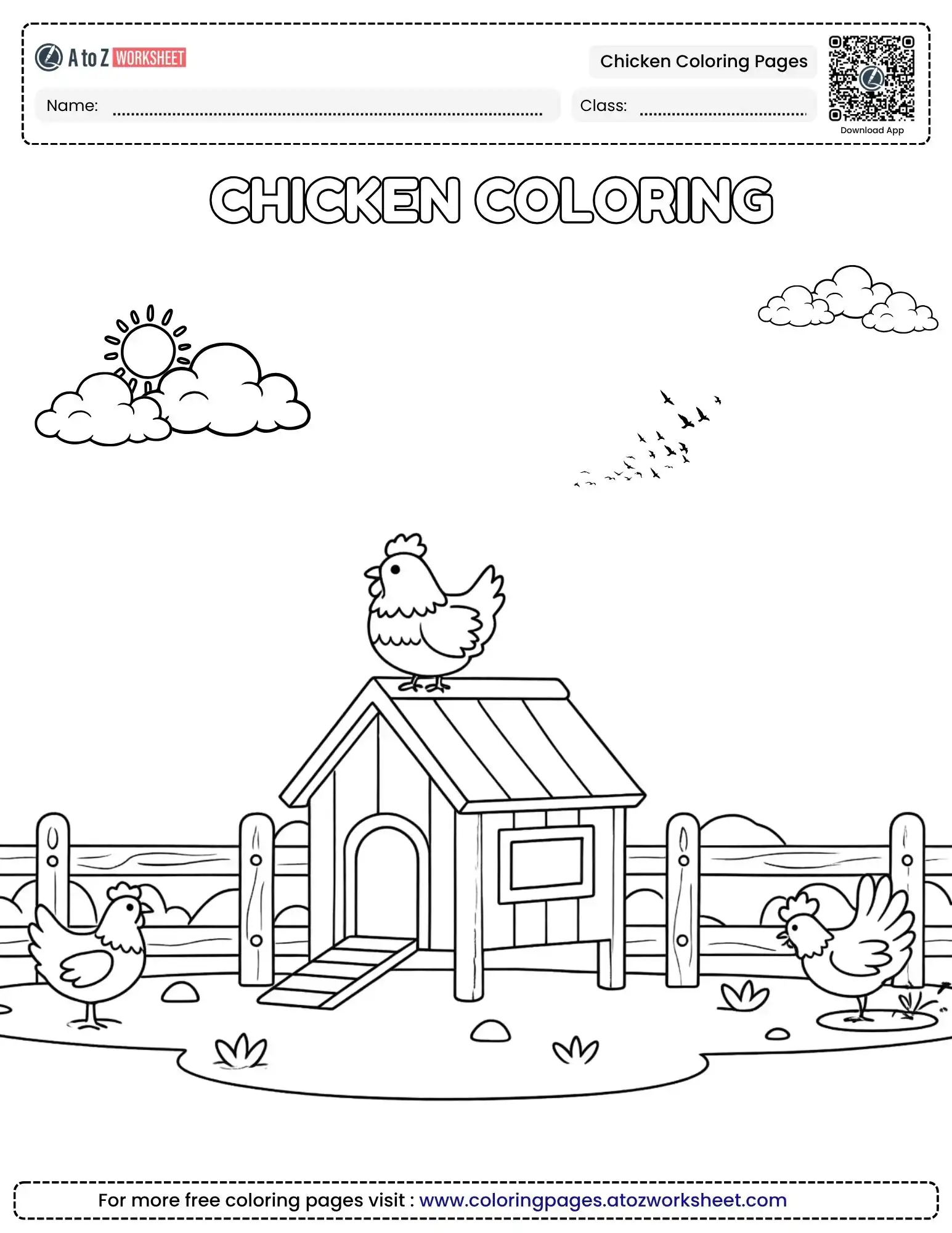 Free Printable Chicken Coloring Pages for Kids and Classrooms 2 chicken coloring pages coloring sheets