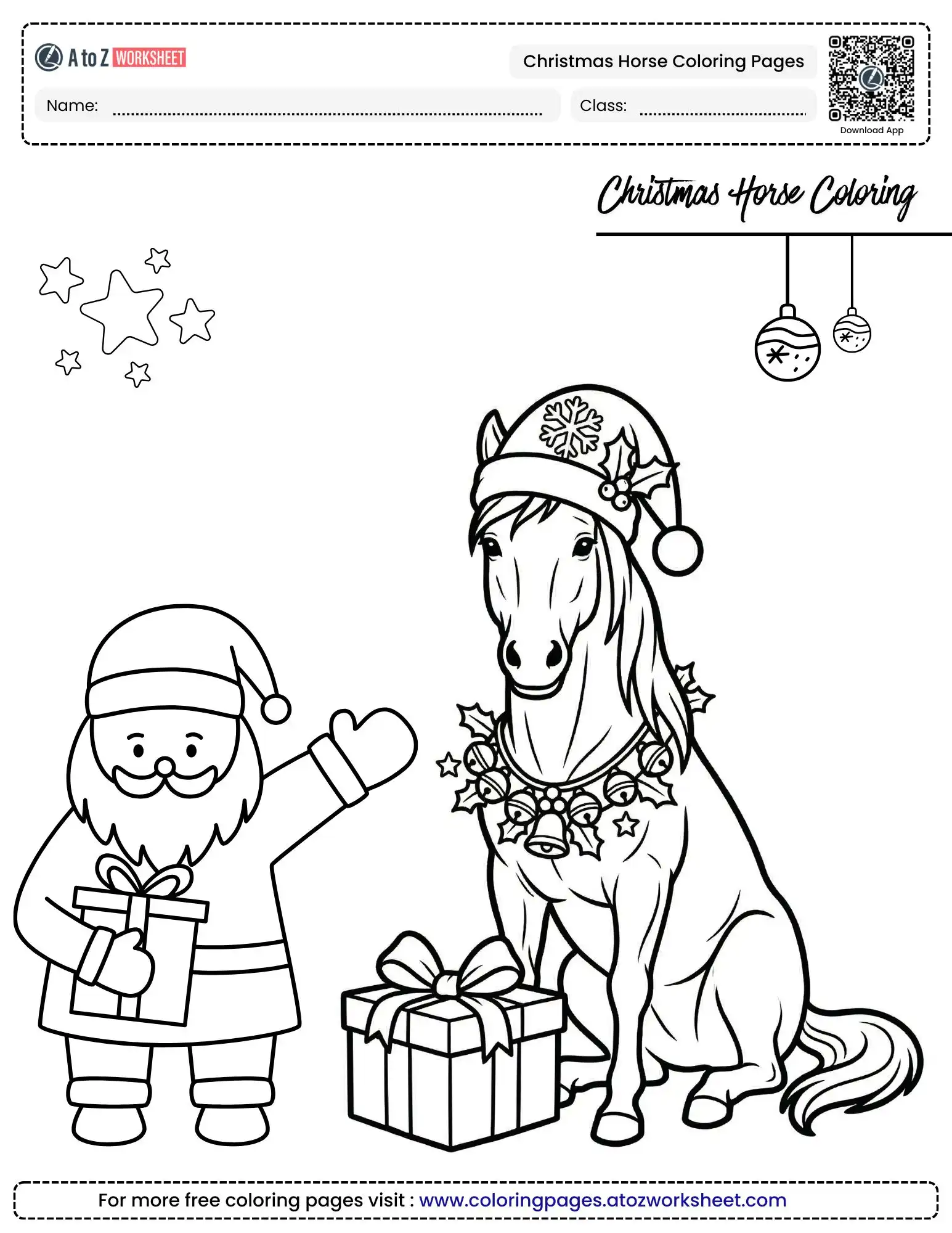 christmas horse coloring pages santa and his festive horse