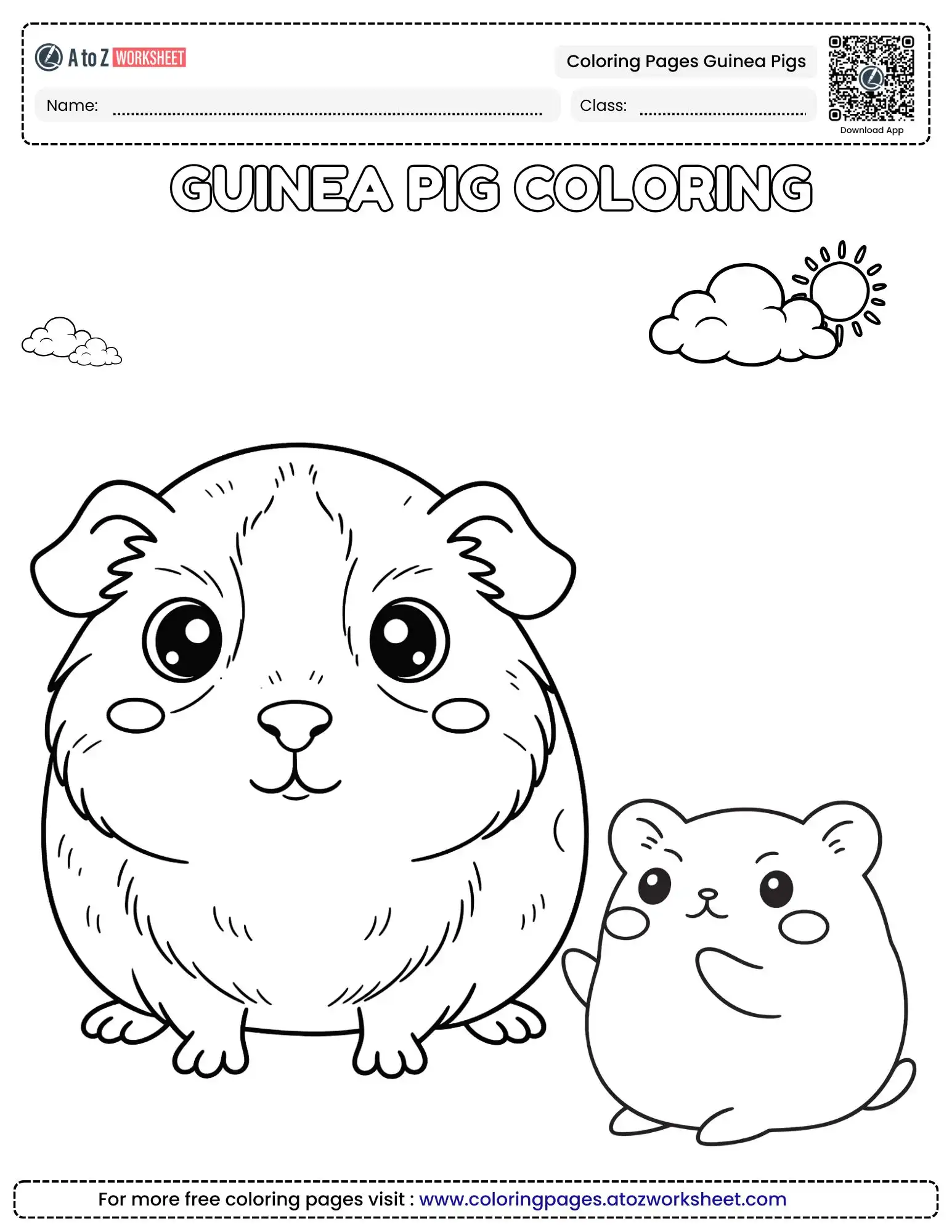 coloring pages guinea pigs round pair under the sun