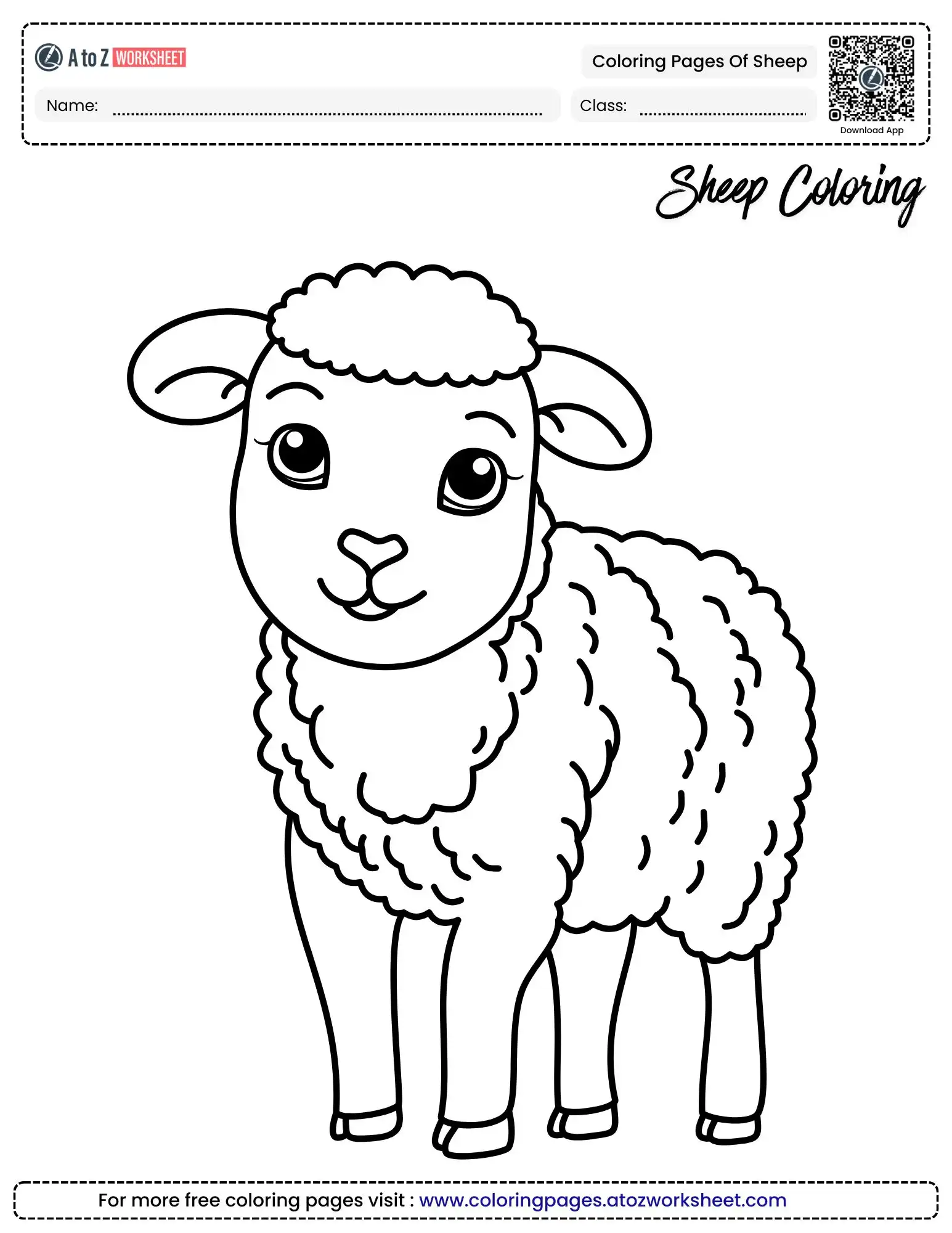Free High Quality Coloring Pages of Sheep for School Activities 2 sheep coloring sheets detailed fluffy lamb