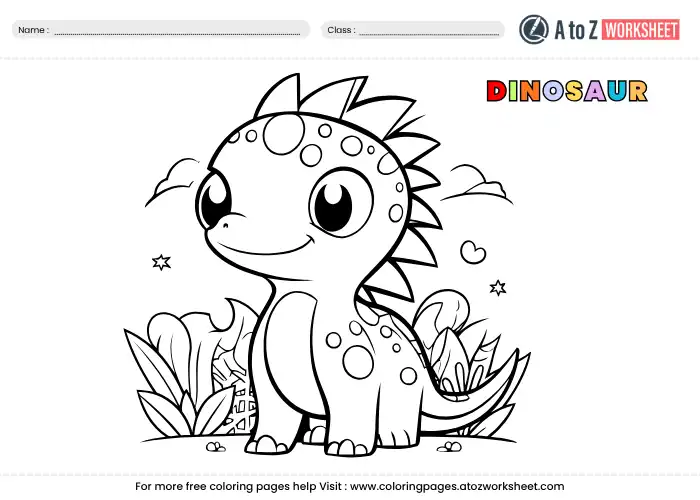 Free printable cute baby brachiosaurus dinosaur coloring page for children.