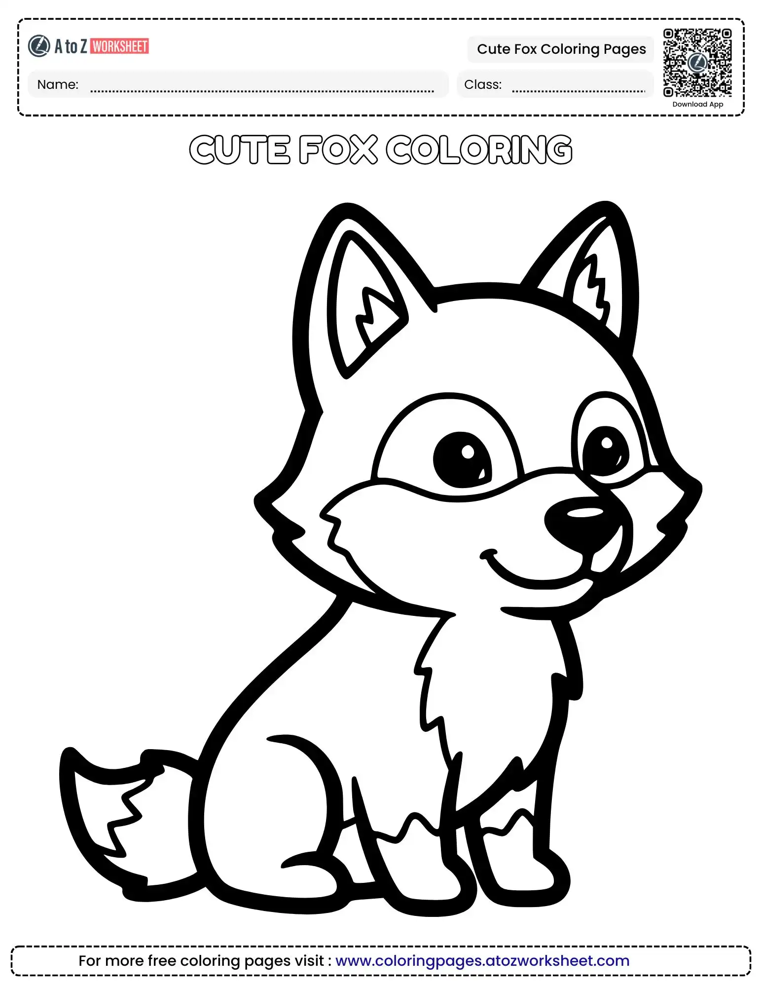 cute-fox-coloring-pages-1 cute fox coloring pages of a sitting baby fox with big eyes