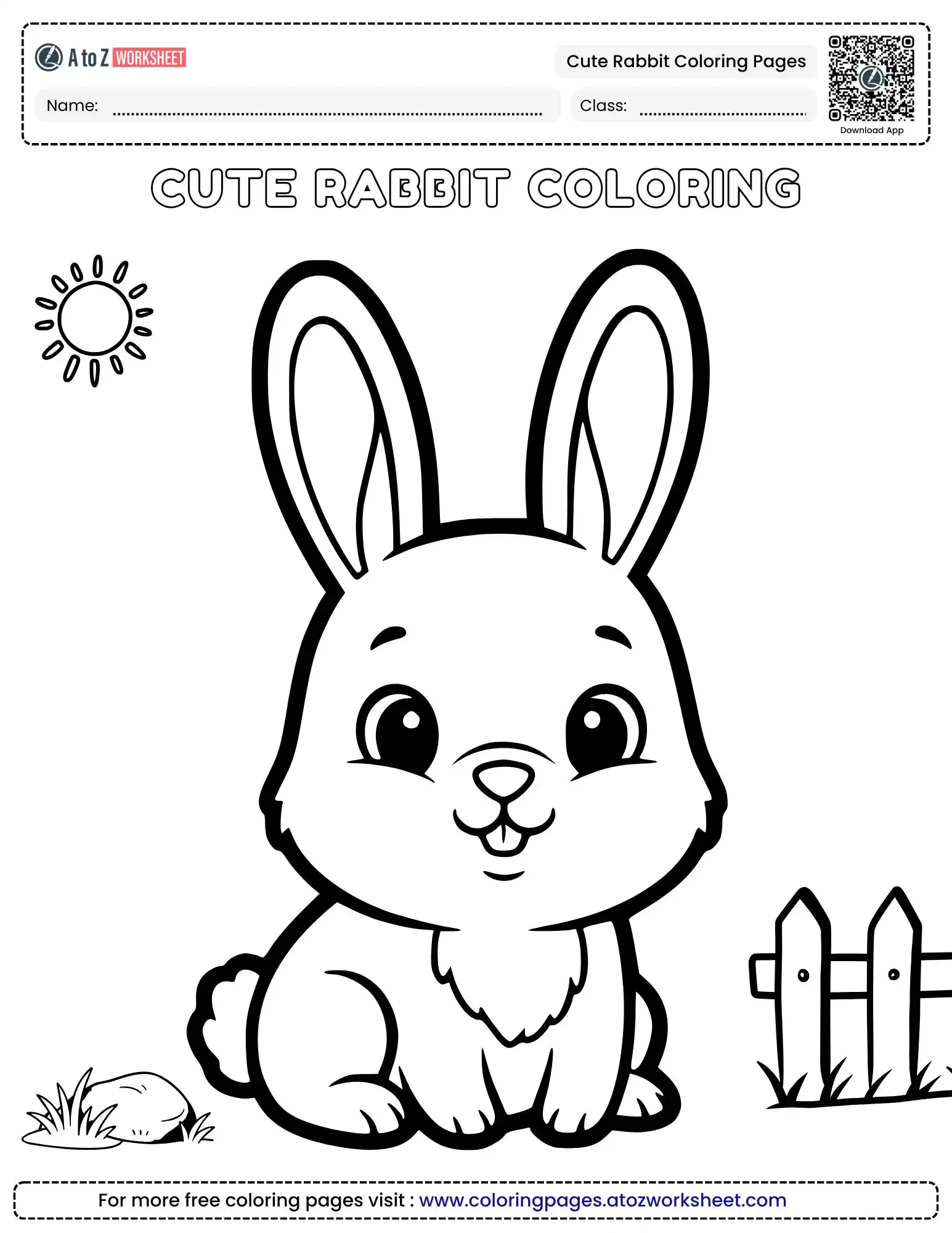 cute rabbit coloring pages printable