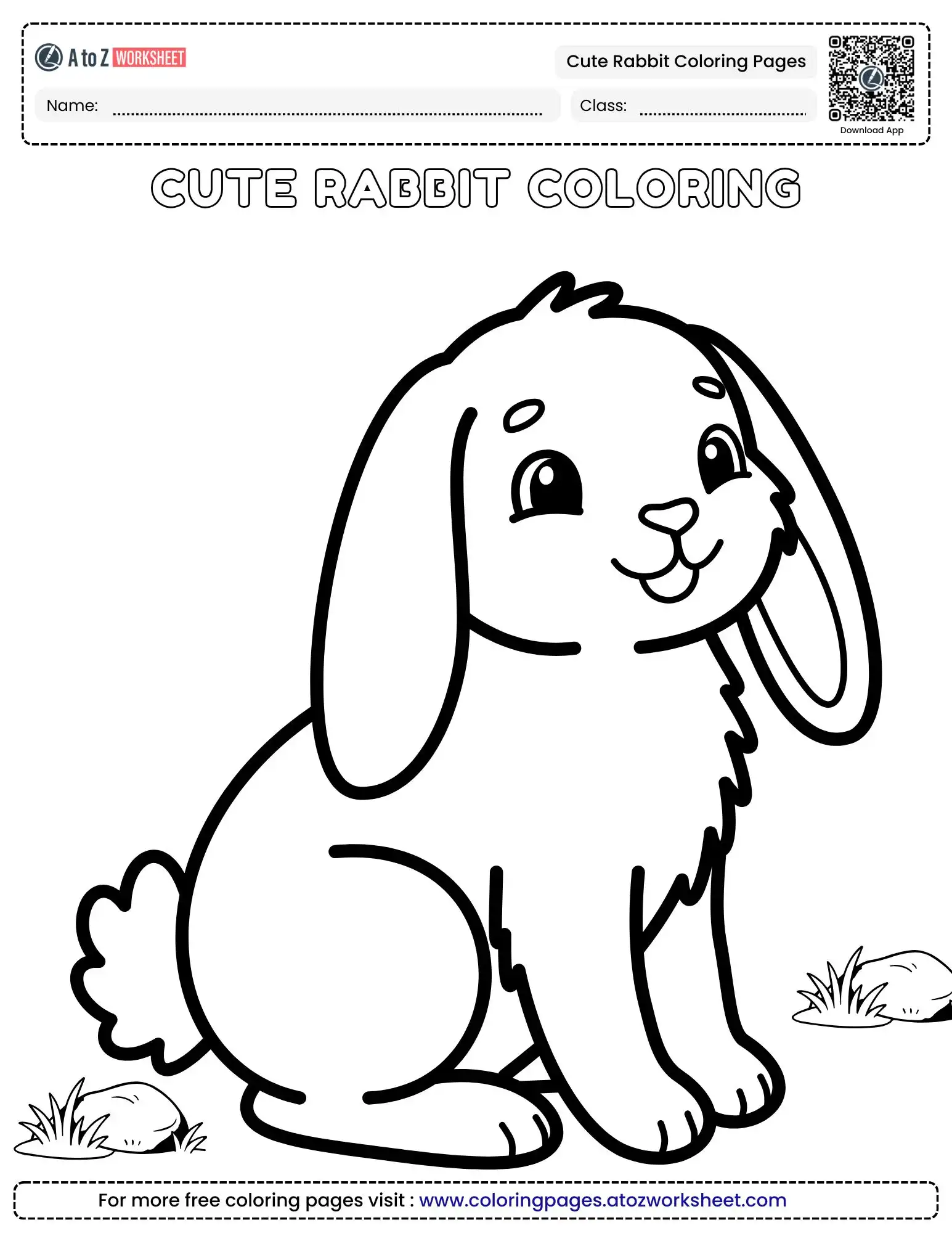 cute rabbit coloring pages kids