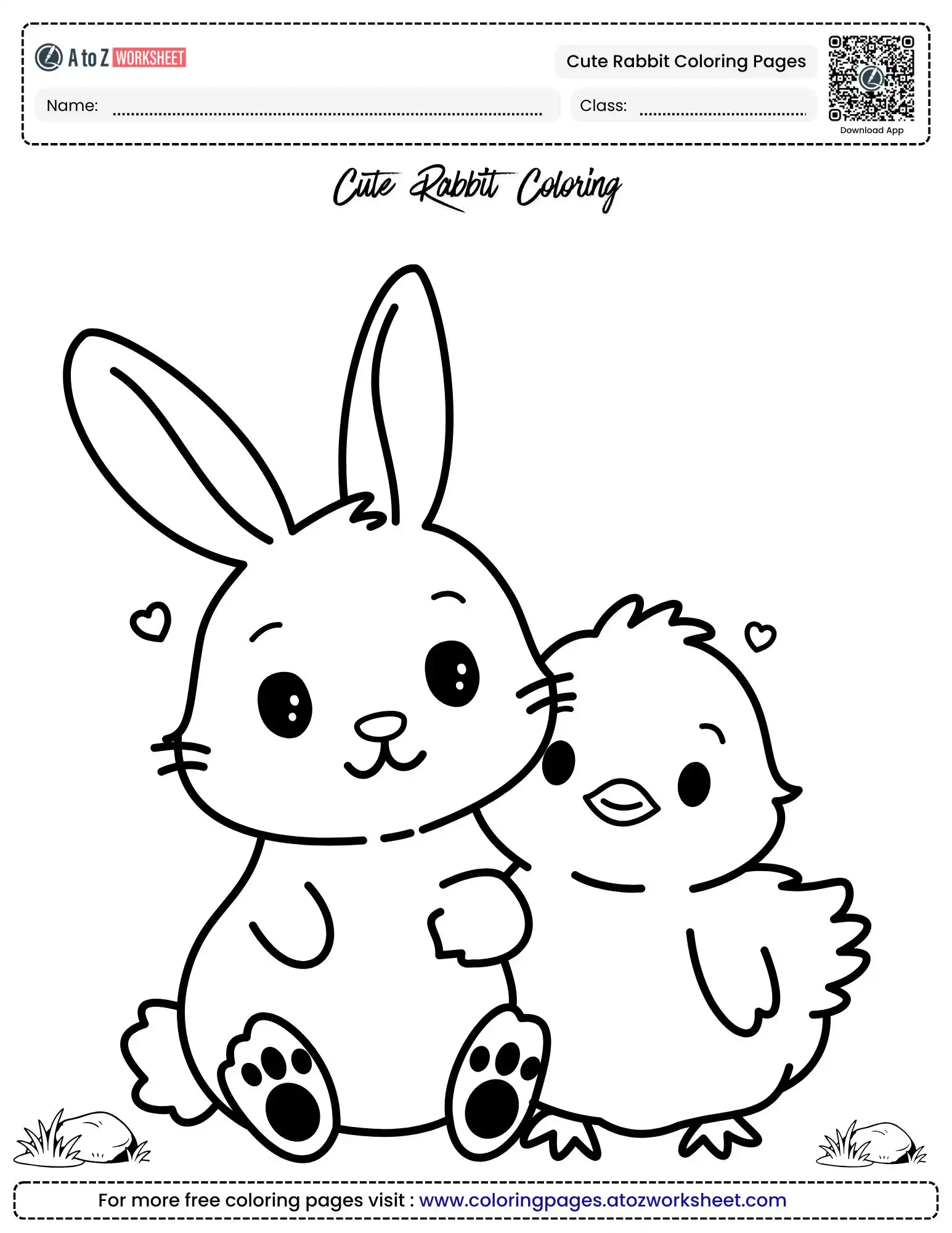 cute rabbit coloring pages pdf